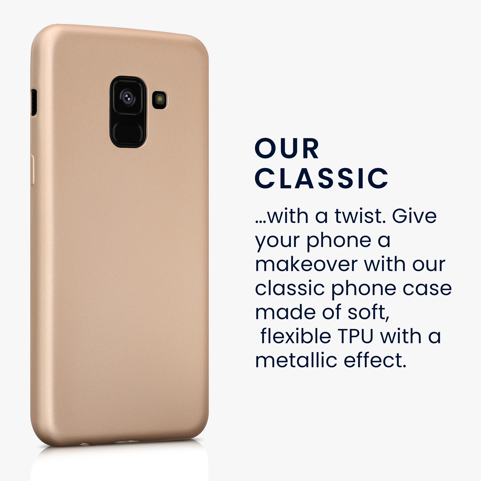 Metalický kryt na mobil Samsung Galaxy A8 (2018) kwmobile metalicky zlatý