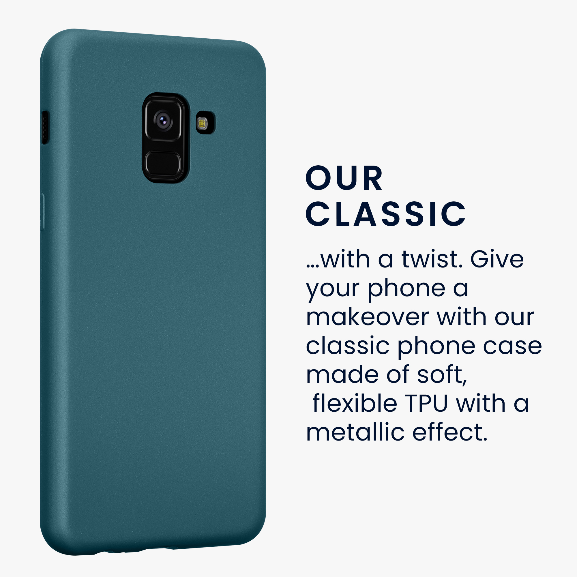 Metalický kryt na mobil Samsung Galaxy A8 (2018) kwmobile metalicky karibsky modrý