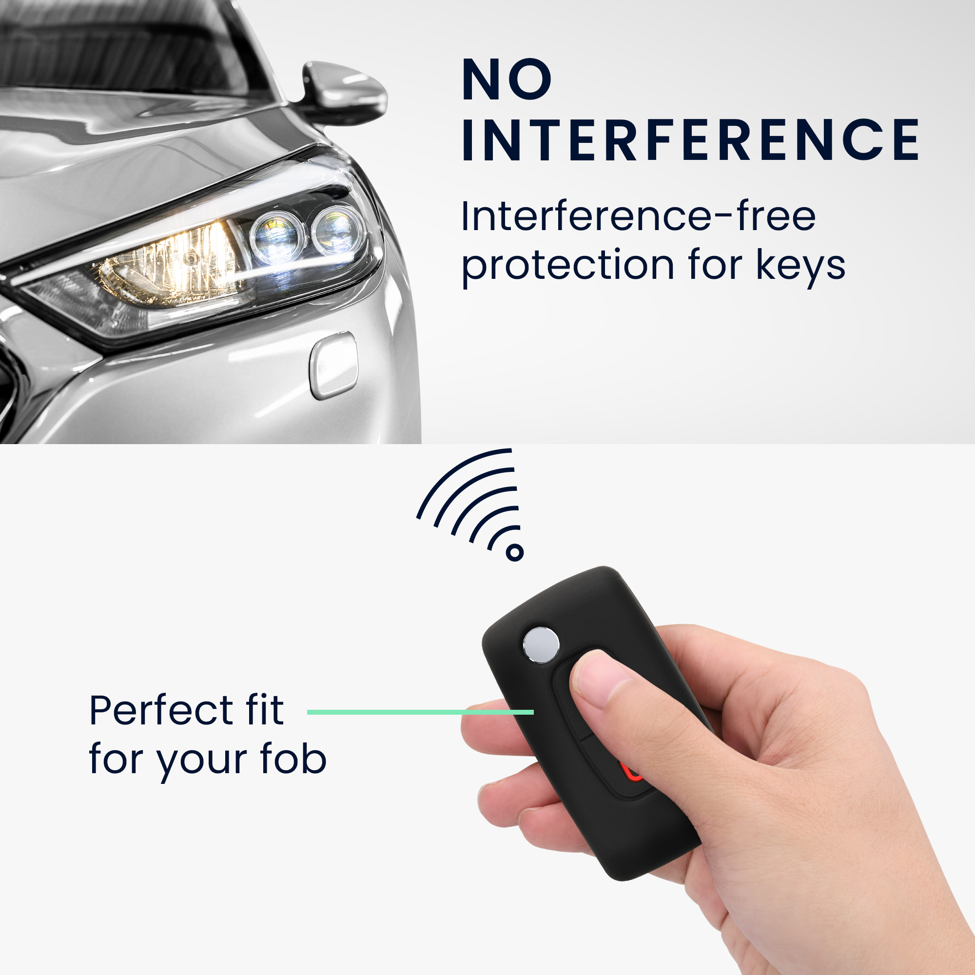 Pouzdro na klíč od auta Peugeot Citroen 2 Button Car Flip kwmobile - modrá / červená / bílá