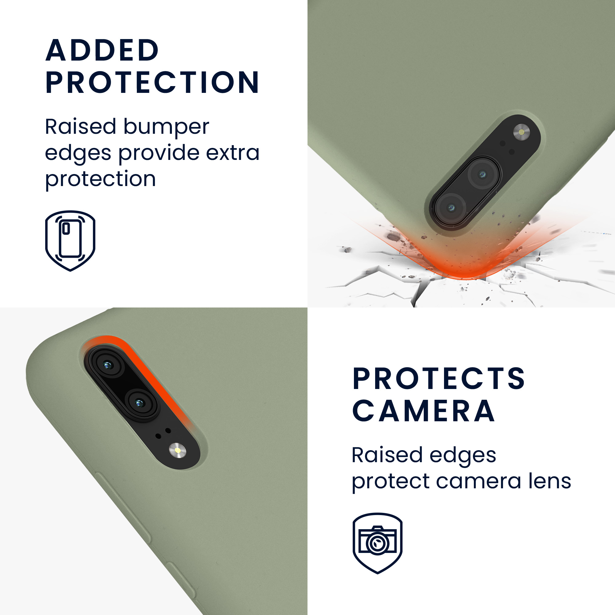 Kryt kwmobile pro Huawei P20, šedozelená