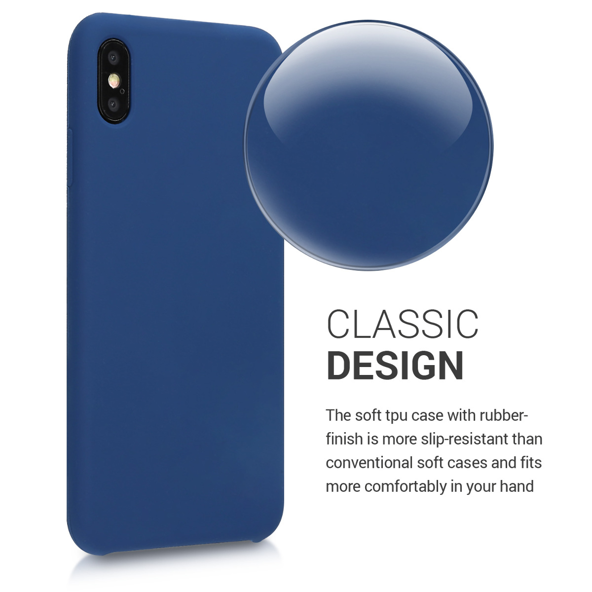 Silikonový kryt na mobil kwmobile pro Apple iPhone XS Max - námořnická modrá