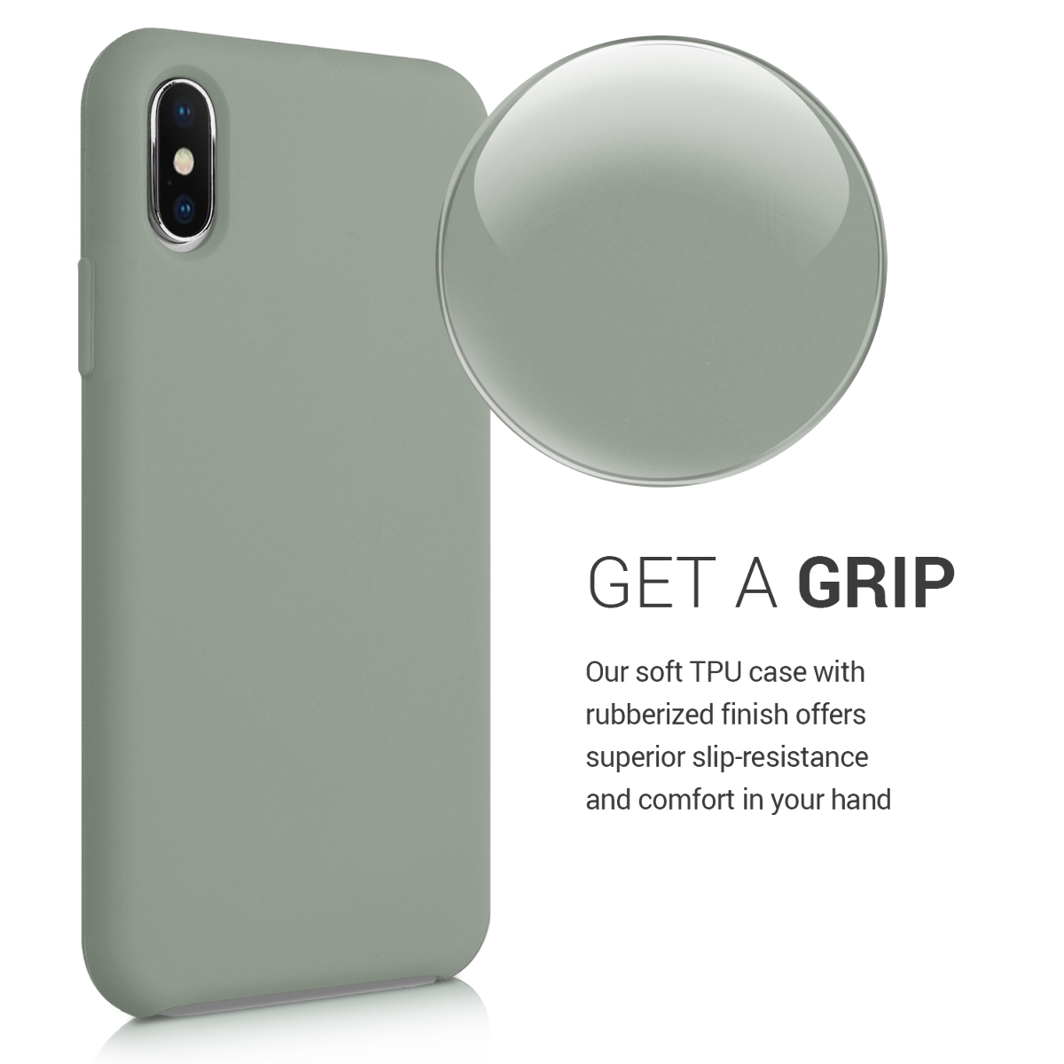 Silikonový kryt na mobil kwmobile pro Apple iPhone XS Max - šedozelená