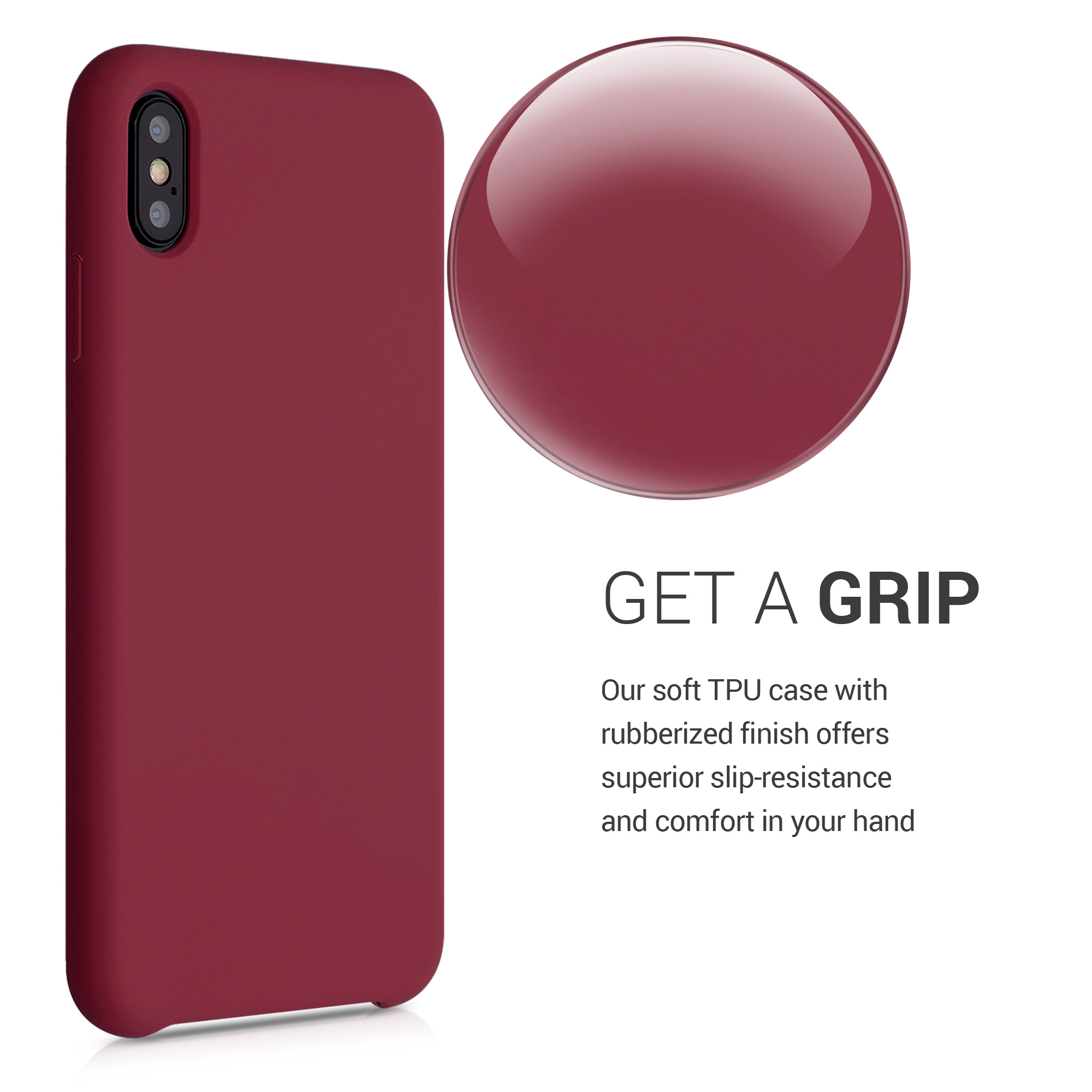 Silikonový kryt na mobil kwmobile pro Apple iPhone XS Max - rebarborově červená