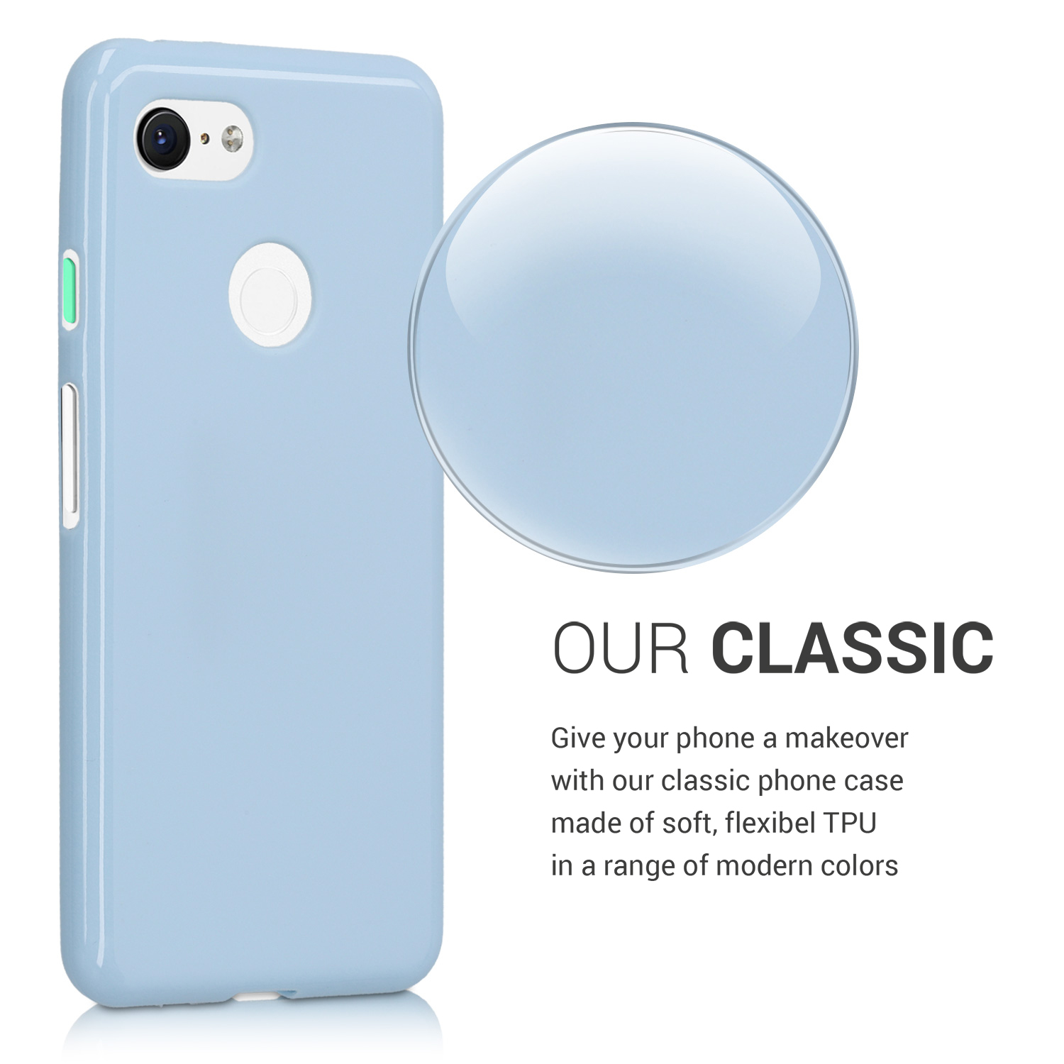 Silikonový kryt kwmobile pro Google Pixel 3 - matná světle modrá