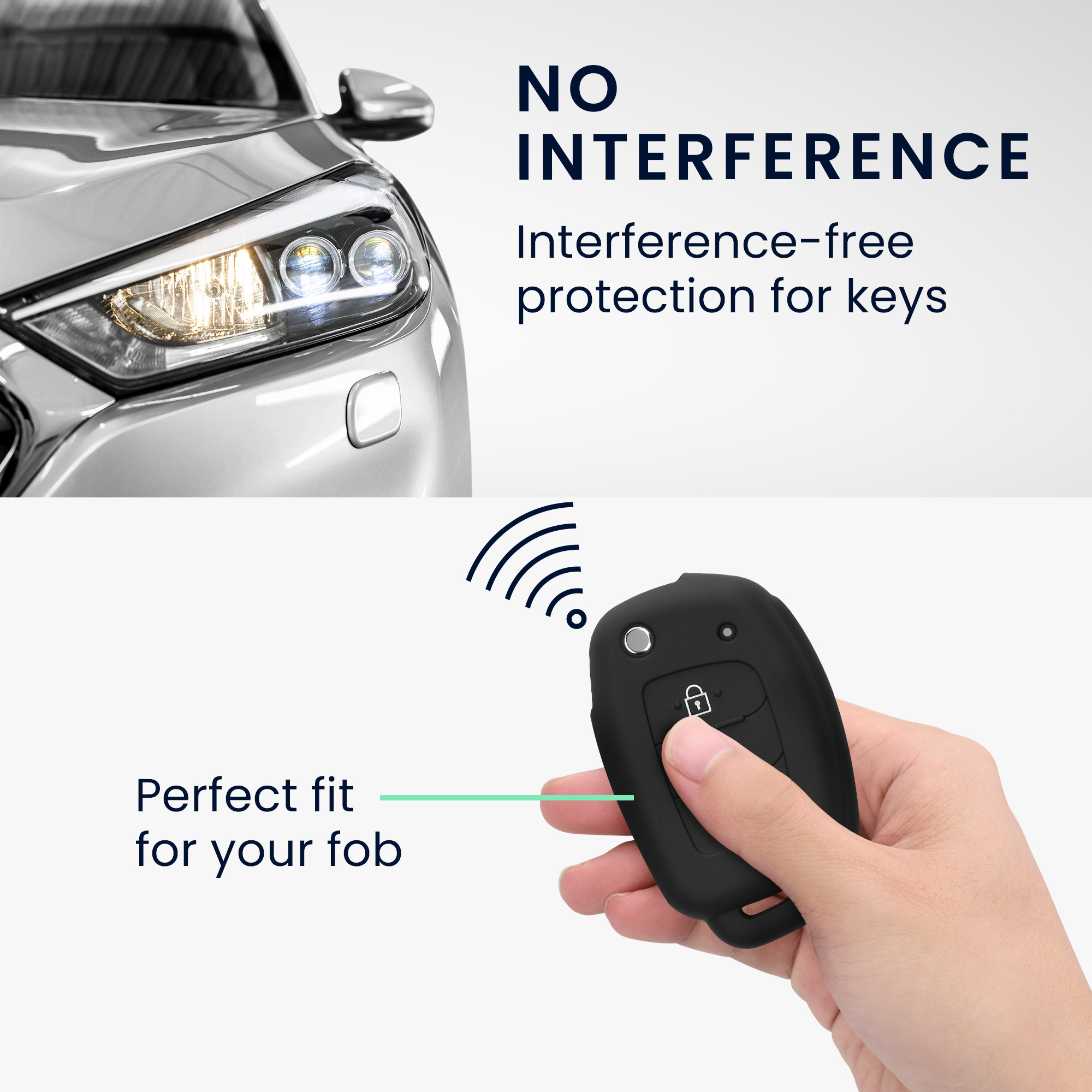 Pouzdro na klíč od auta kwmobile pro Hyundai 3 Button Flip Key - černá