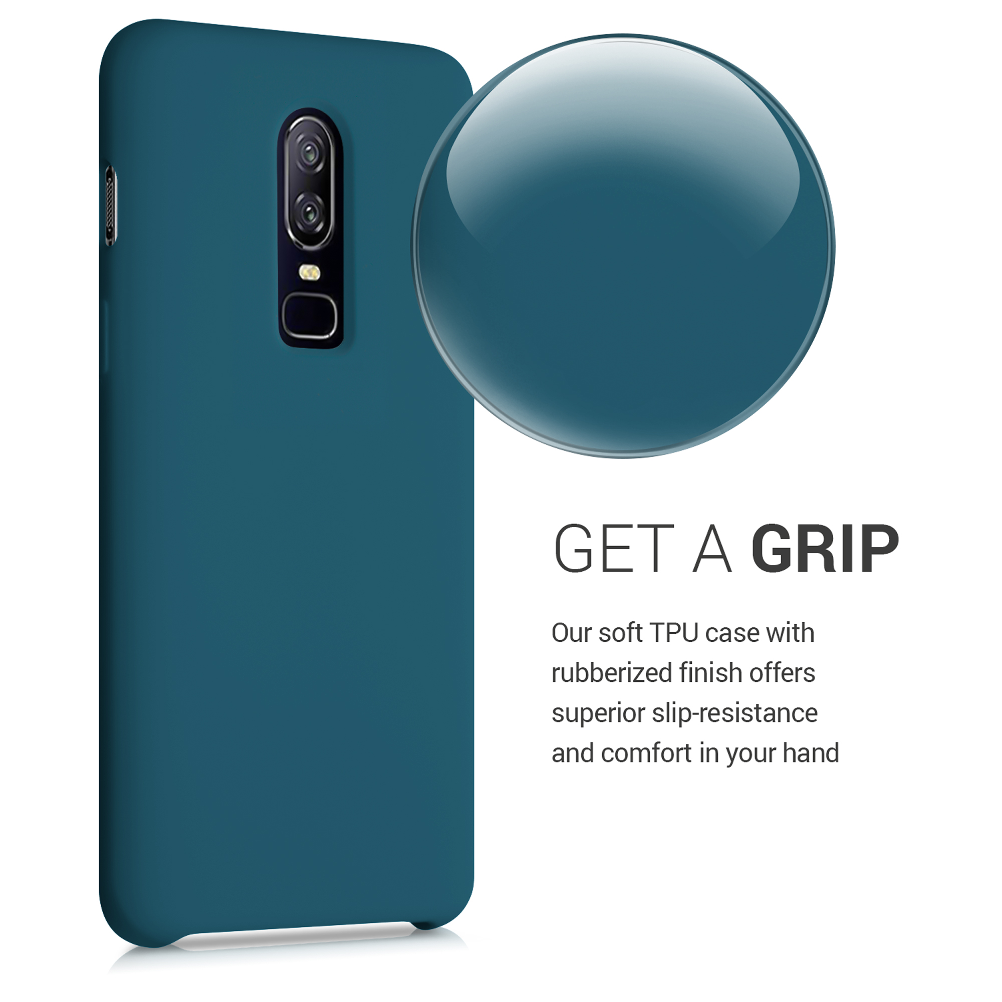 Kryt na mobil OnePlus 6 kwmobile TPU petrolejová matná