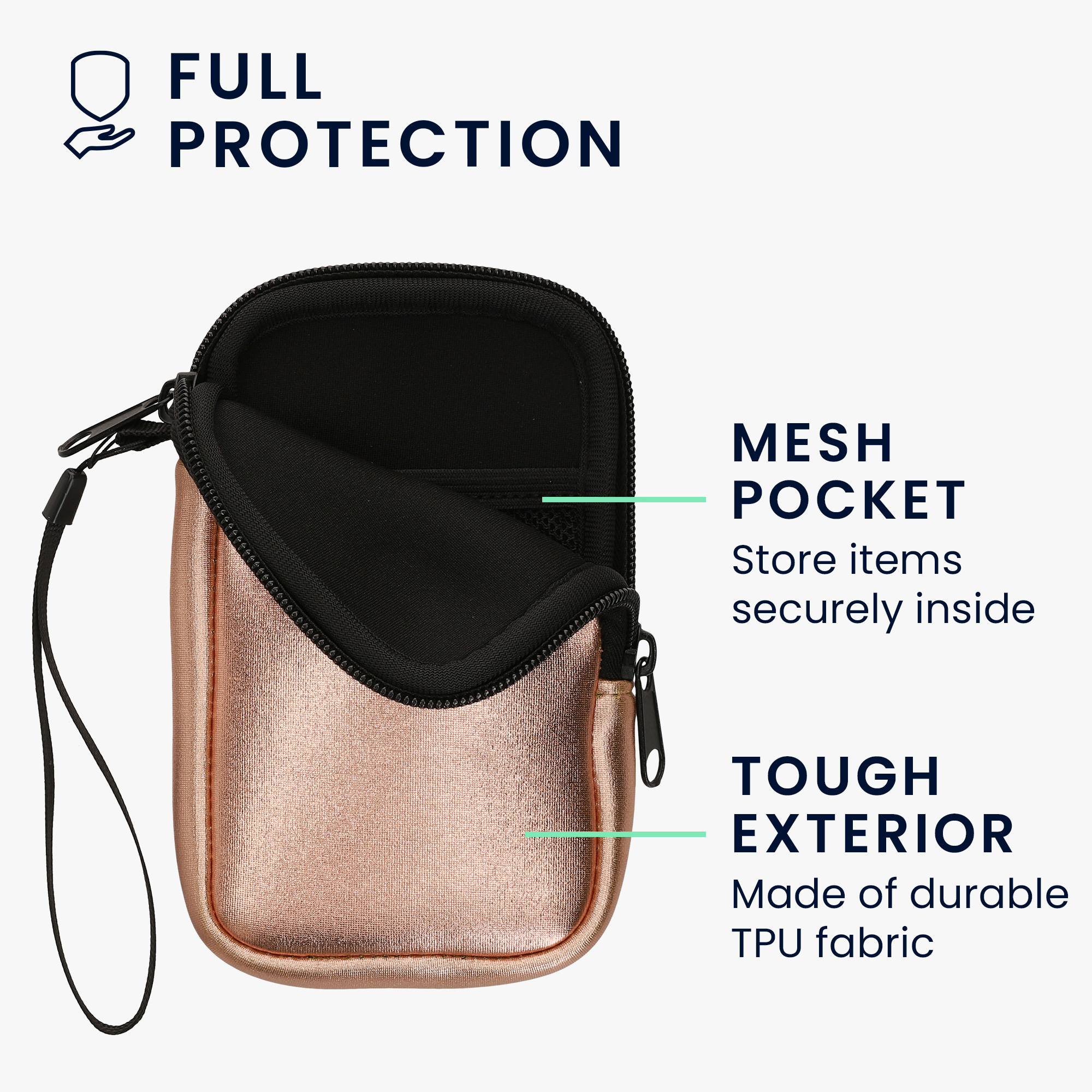 Univerzální pouzdro na mobil kwmobile pro Universal Phone Pouch Size M, sleeve in metallic rose gold