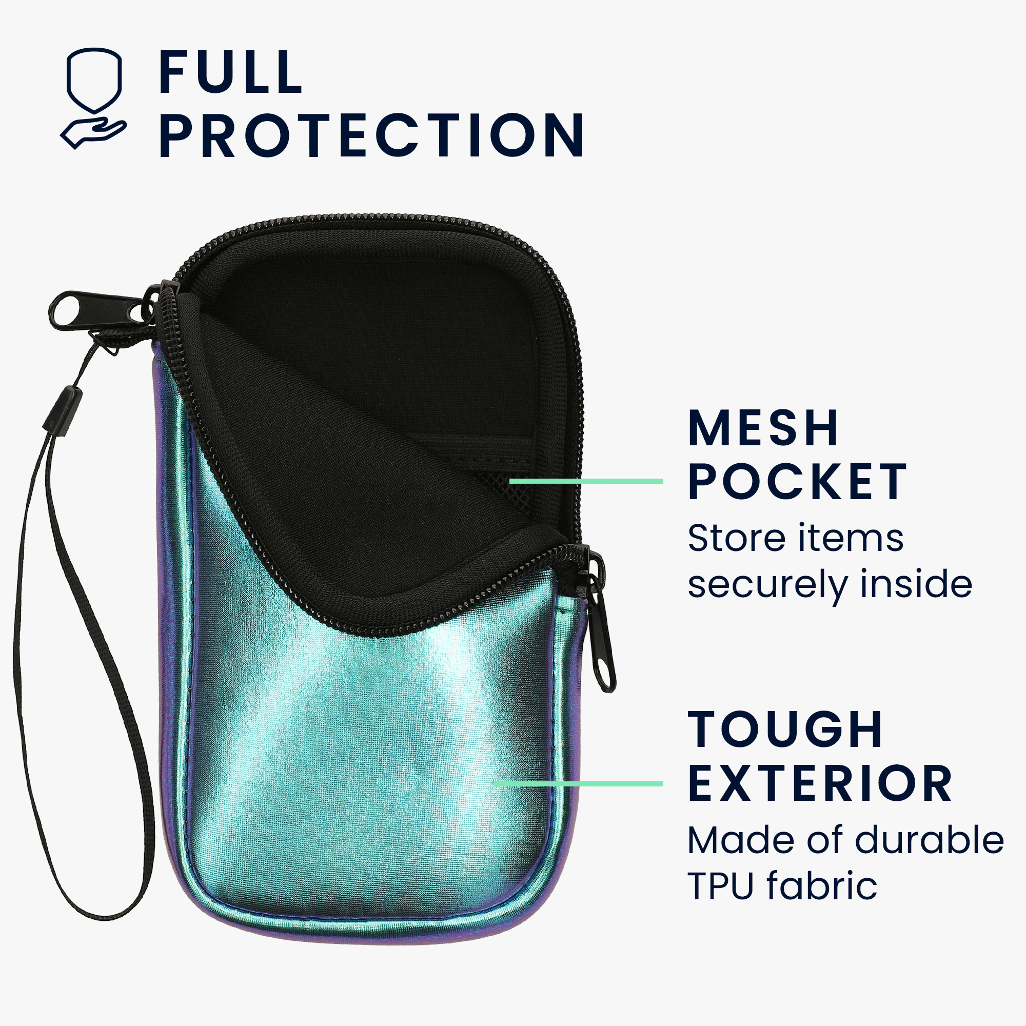 kwmobile univerzální pouzdro na mobil L 6.5", neopren, metalická teal