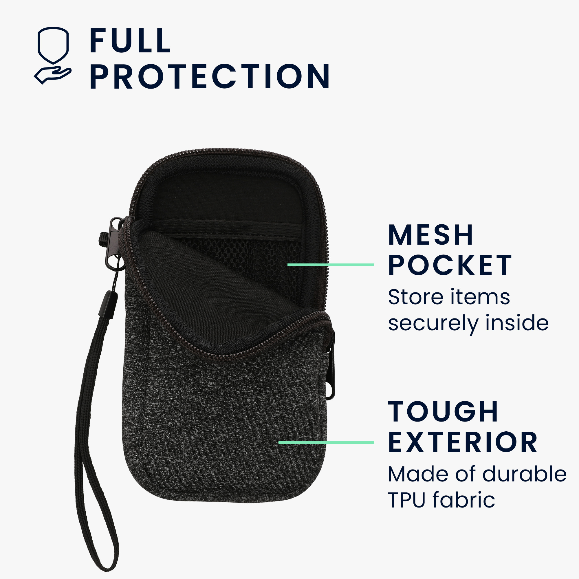 Univerzální pouzdro na mobil kwmobile pro Universal Phone Pouch Size M, sleeve in anthracite / white