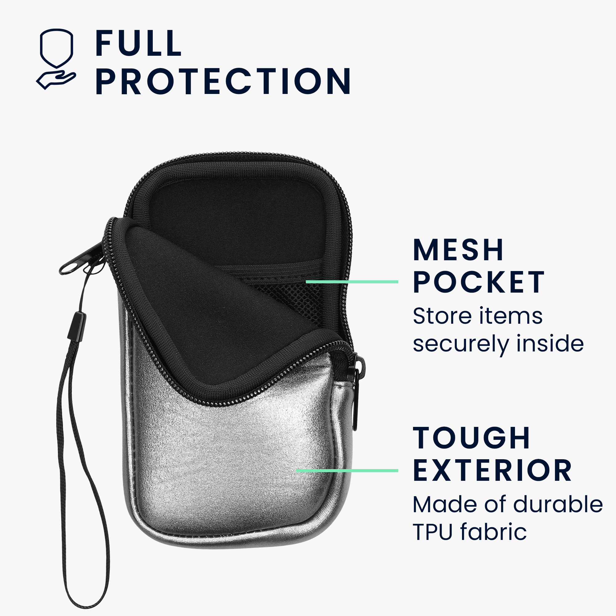 Univerzální pouzdro na mobil kwmobile pro Universal Phone Pouch Size M, sleeve in metallic grey