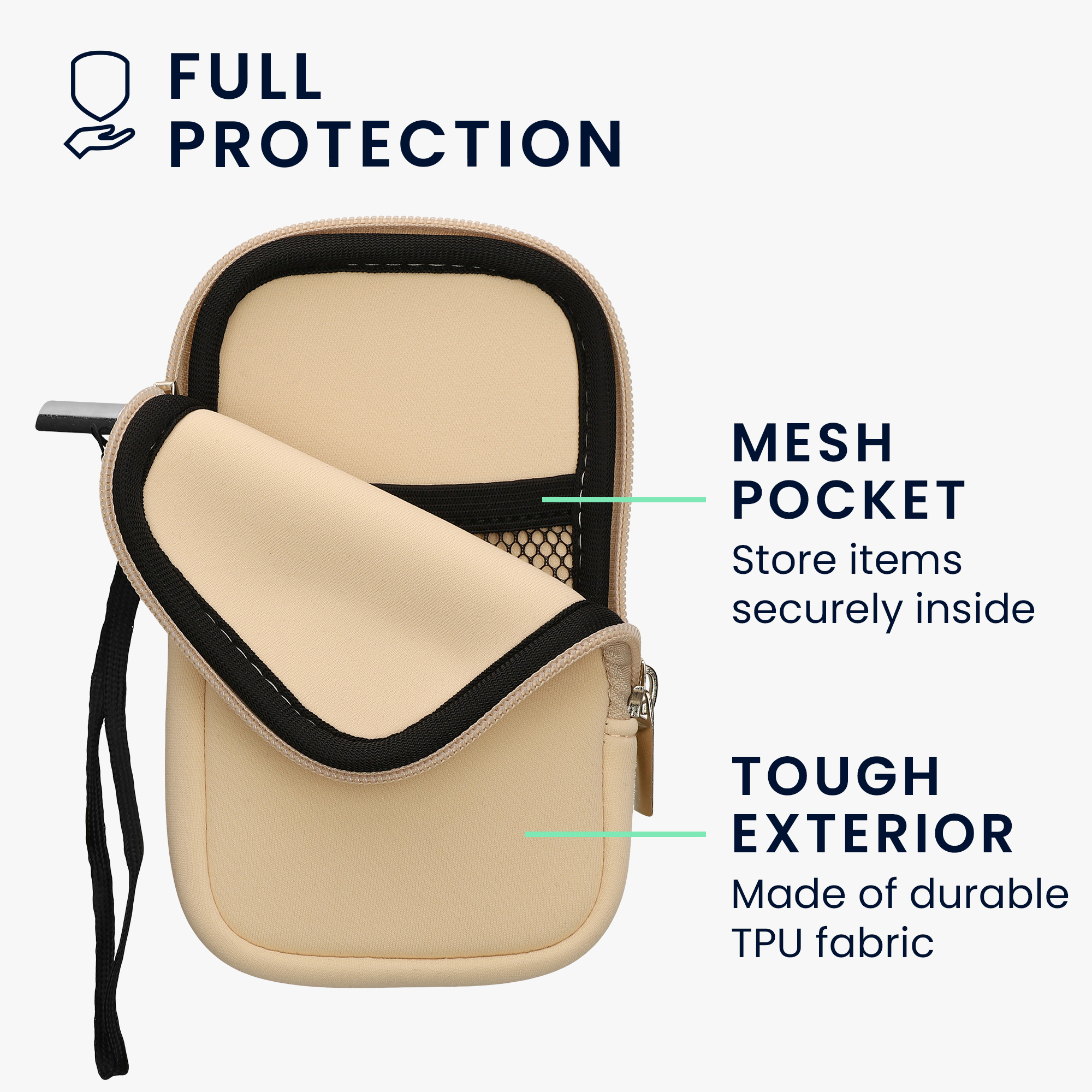 Univerzální pouzdro na mobil kwmobile pro Universal Phone Pouch Size M, sleeve in cream