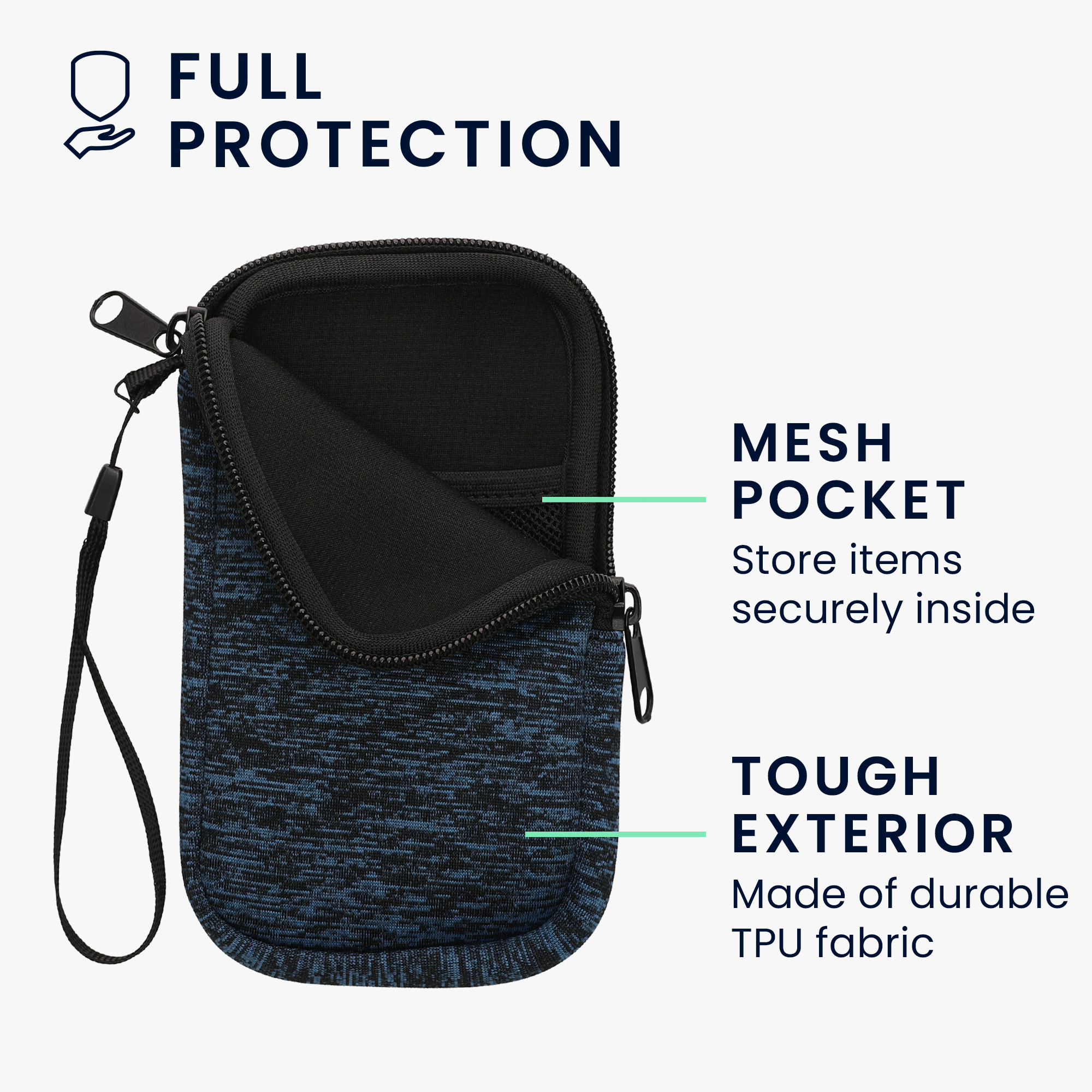 kwmobile univerzální pouzdro na mobil L 6.5", neopren, Deep Ocean / černá