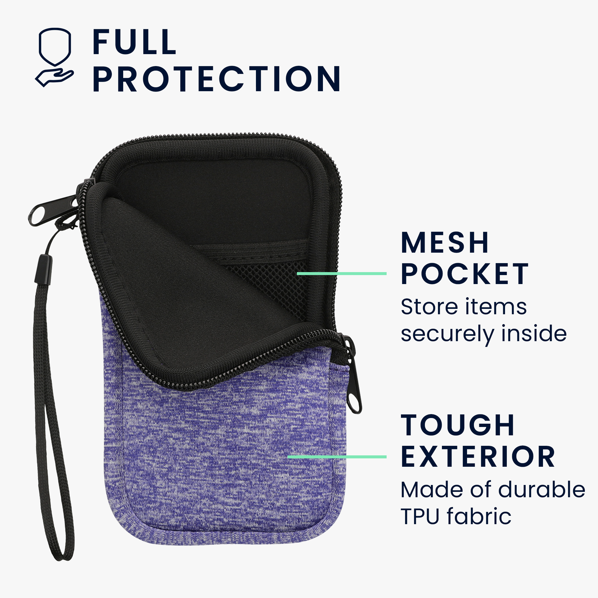 Univerzální pouzdro na mobil kwmobile pro Universal Phone Pouch Size M, sleeve in denim / white