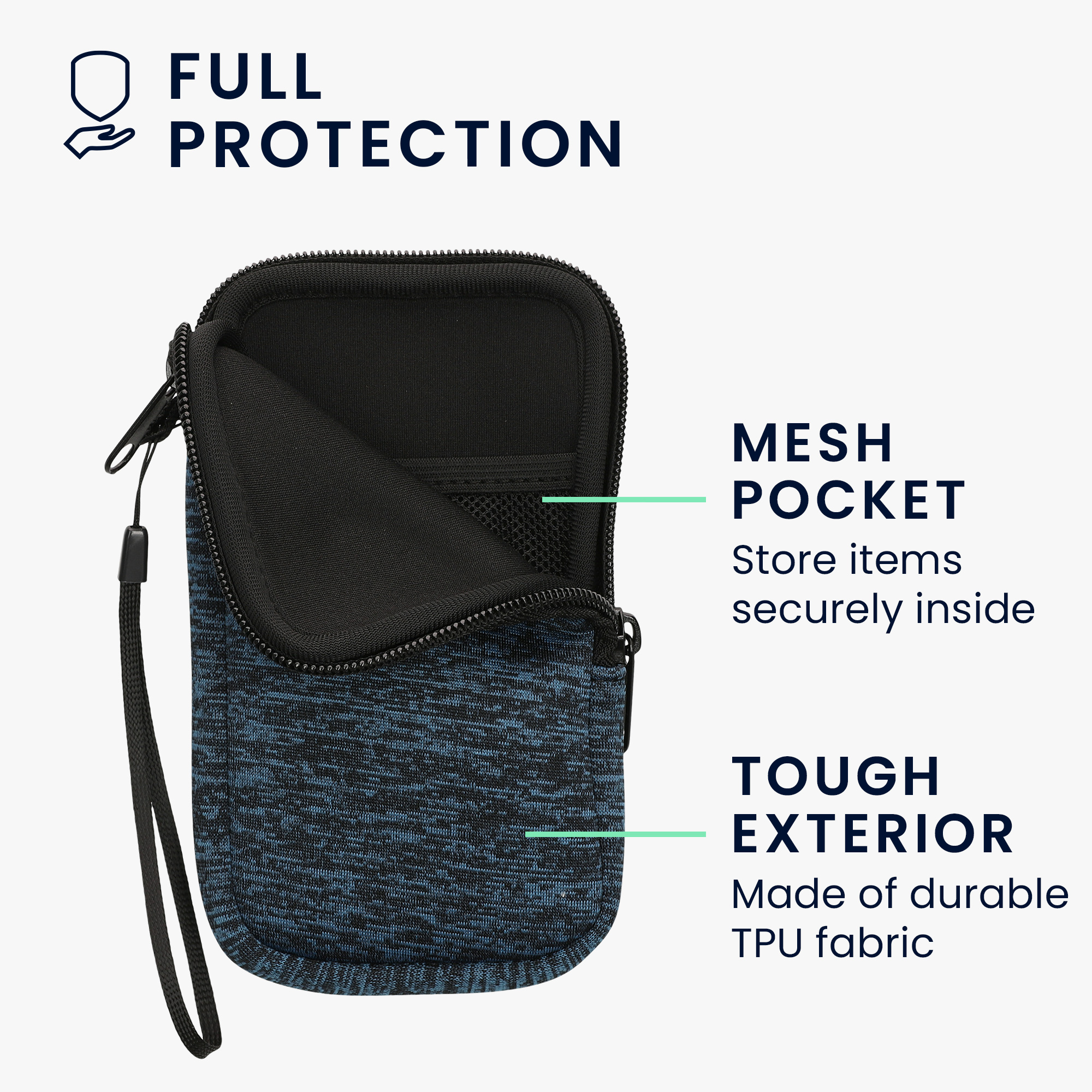 Univerzální pouzdro na mobil kwmobile pro Universal Phone Pouch Size M, sleeve in deep ocean / black