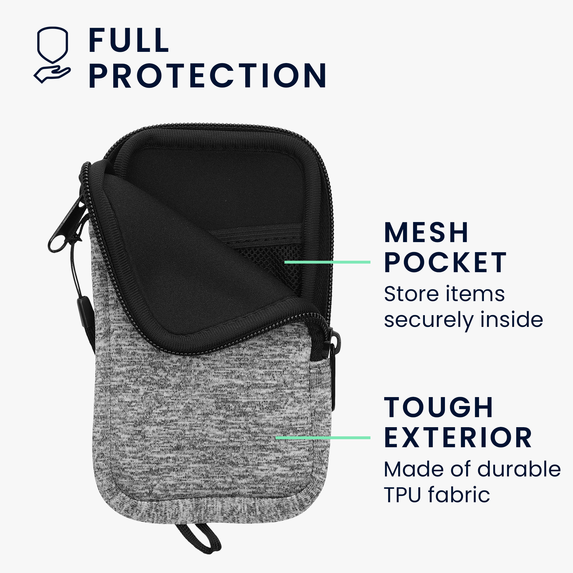 Univerzální pouzdro na mobil kwmobile pro Universal Phone Pouch Size M, sleeve in light grey matte / white