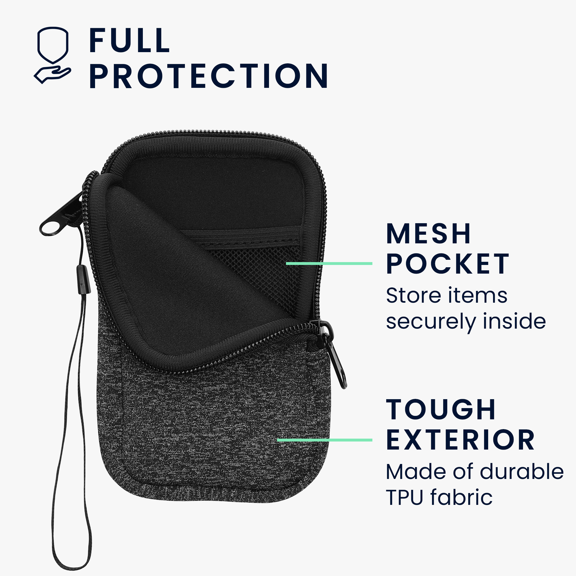 Univerzální pouzdro na mobil univerzální mobil do 4,5" / velikost S kwmobile - sleeve in anthracite / bílá