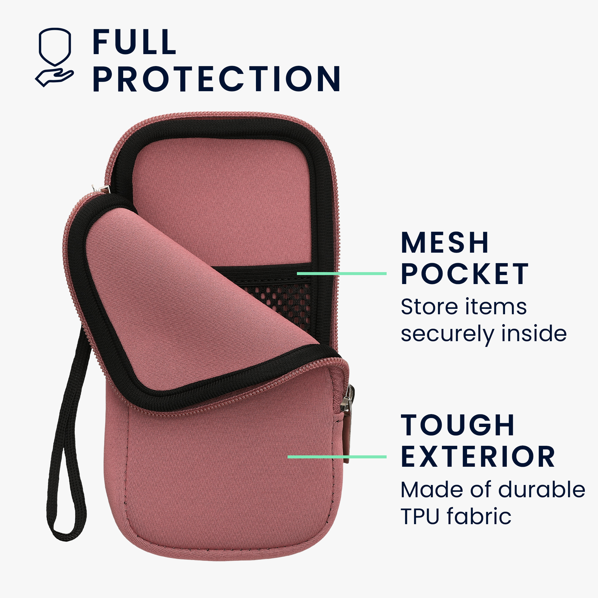 Univerzální pouzdro kwmobile na mobil XXL - 7" - pudrově růžová