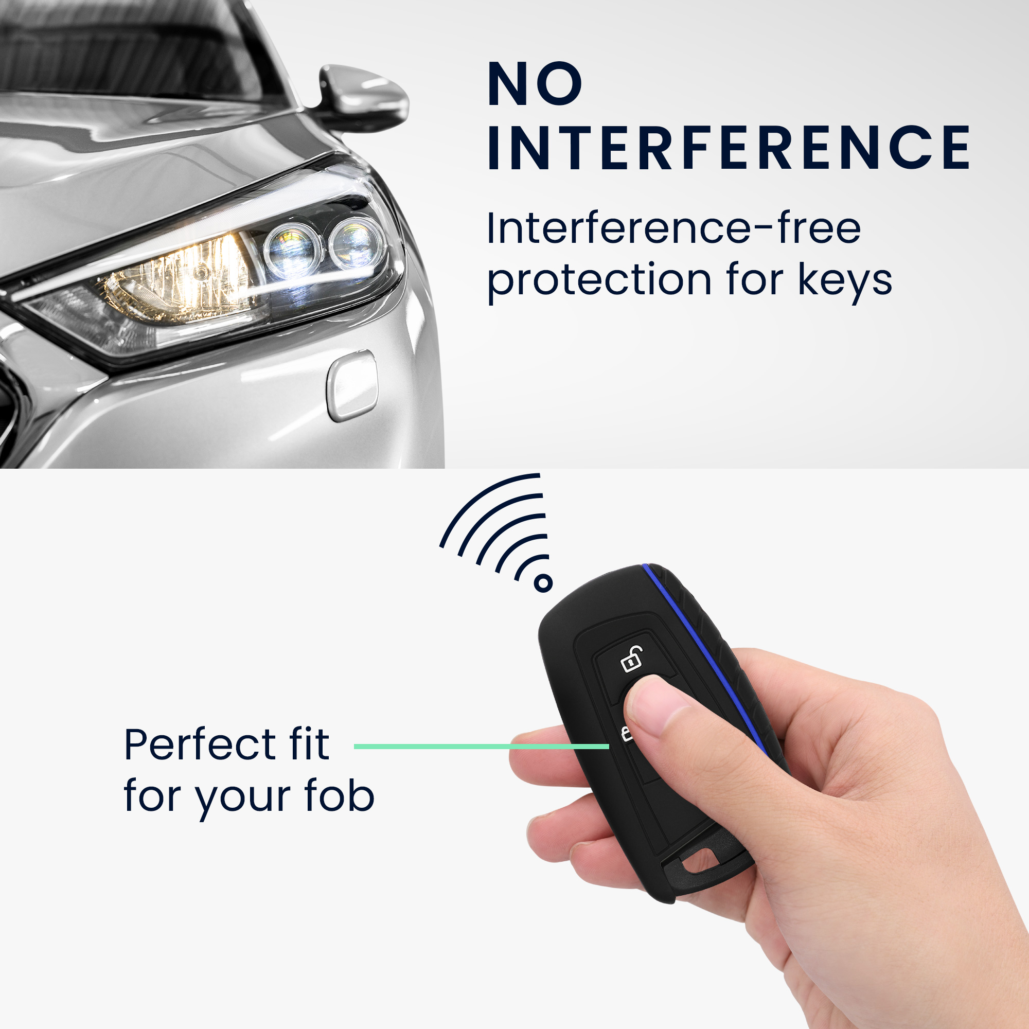 Tpu pouzdro na klíč od auta BMW 3 tlačítka Keyless Go Anti-Slip bílo-černo-modré