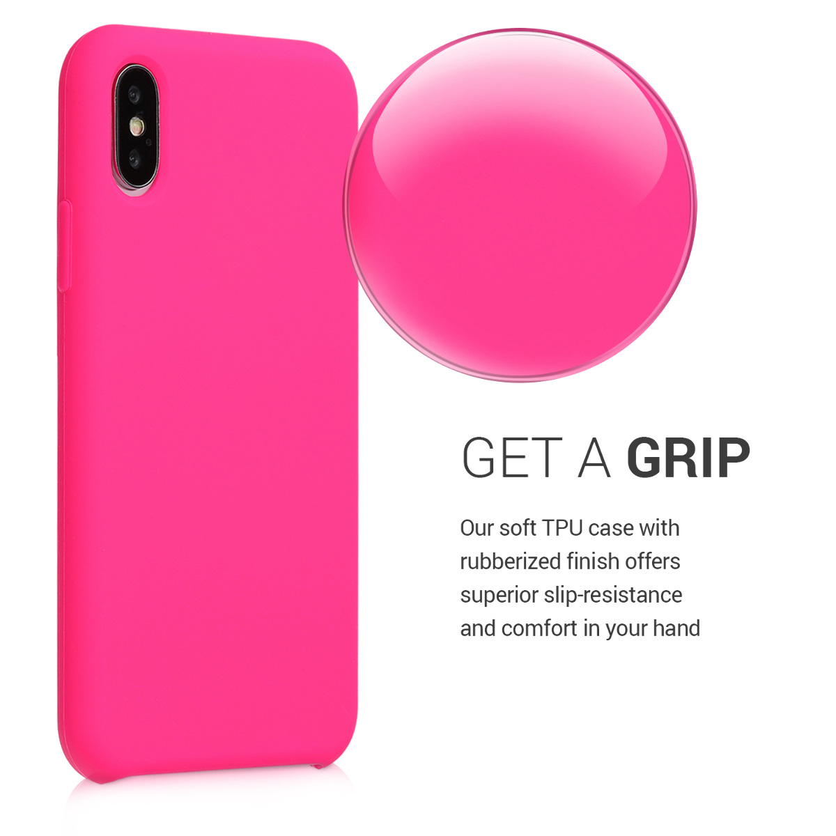 Silikonový kryt na mobil kwmobile pro Apple iPhone XS - neonově růžová