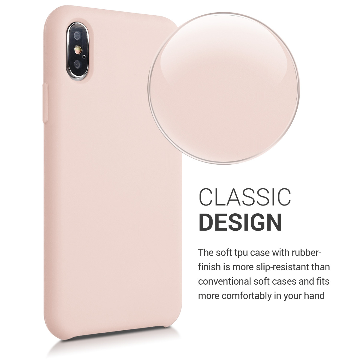 Silikonový kryt na mobil kwmobile pro Apple iPhone XS - pudrově růžová
