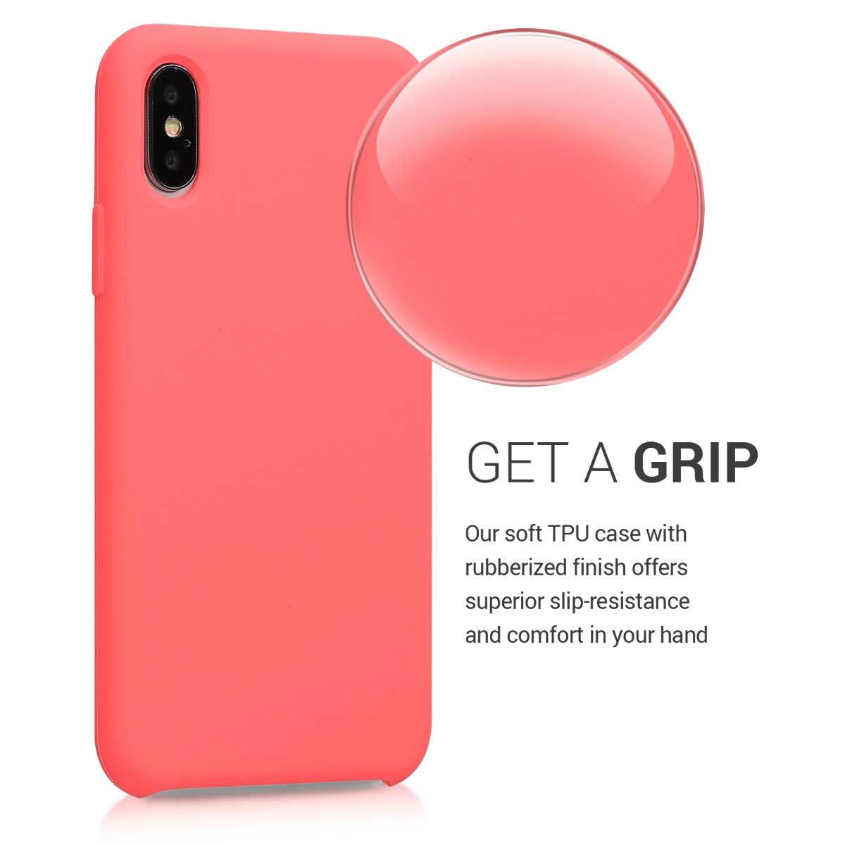 Silikonový kryt na mobil kwmobile pro Apple iPhone XS - neonově korálová