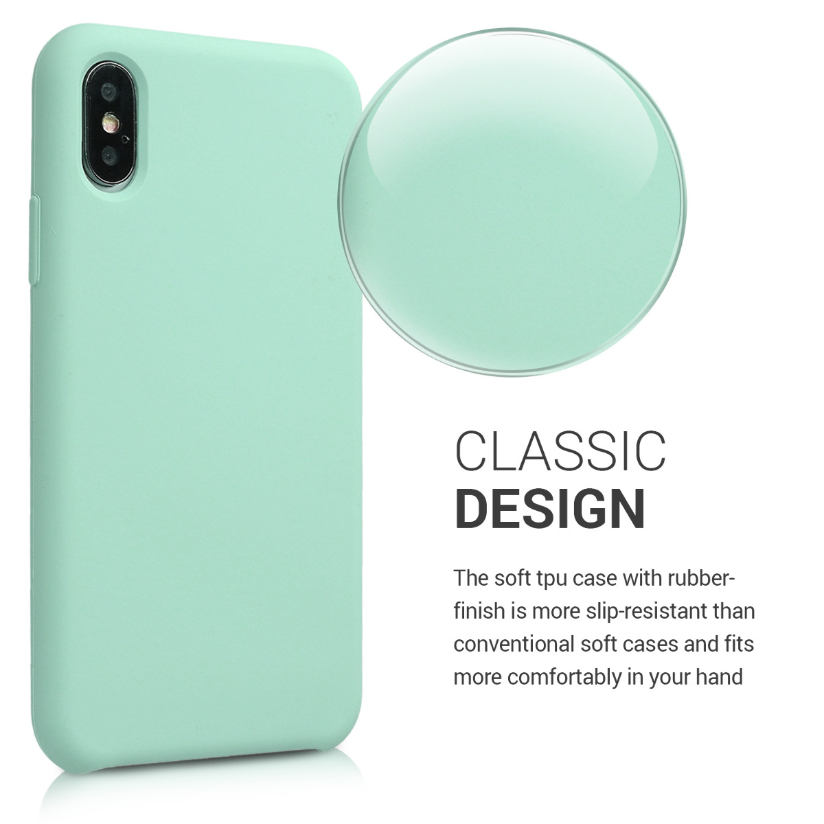 Silikonový kryt na mobil kwmobile pro Apple iPhone XS - matná mátová