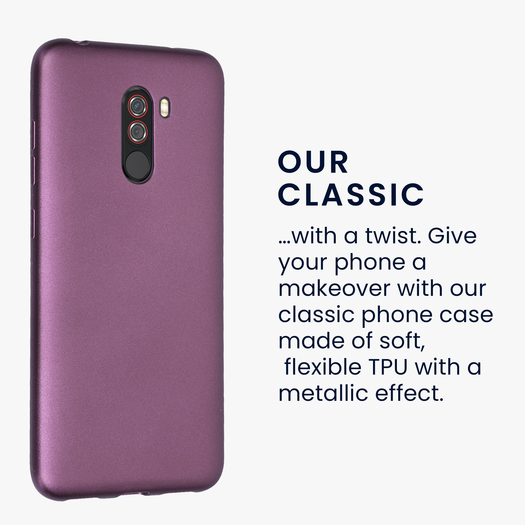 Kryt Xiaomi Pocophone F1 metalický TPU levandulová kwmobile