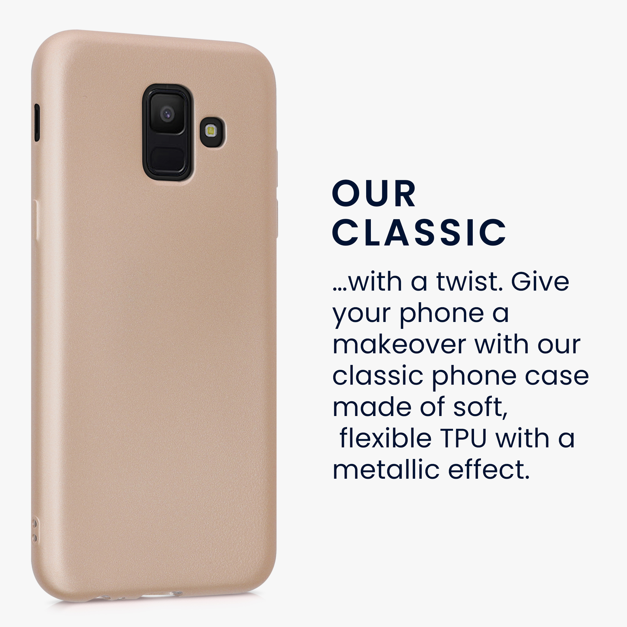 Metalický kryt na mobil Samsung Galaxy A6 (2018) kwmobile metalicky zlatý