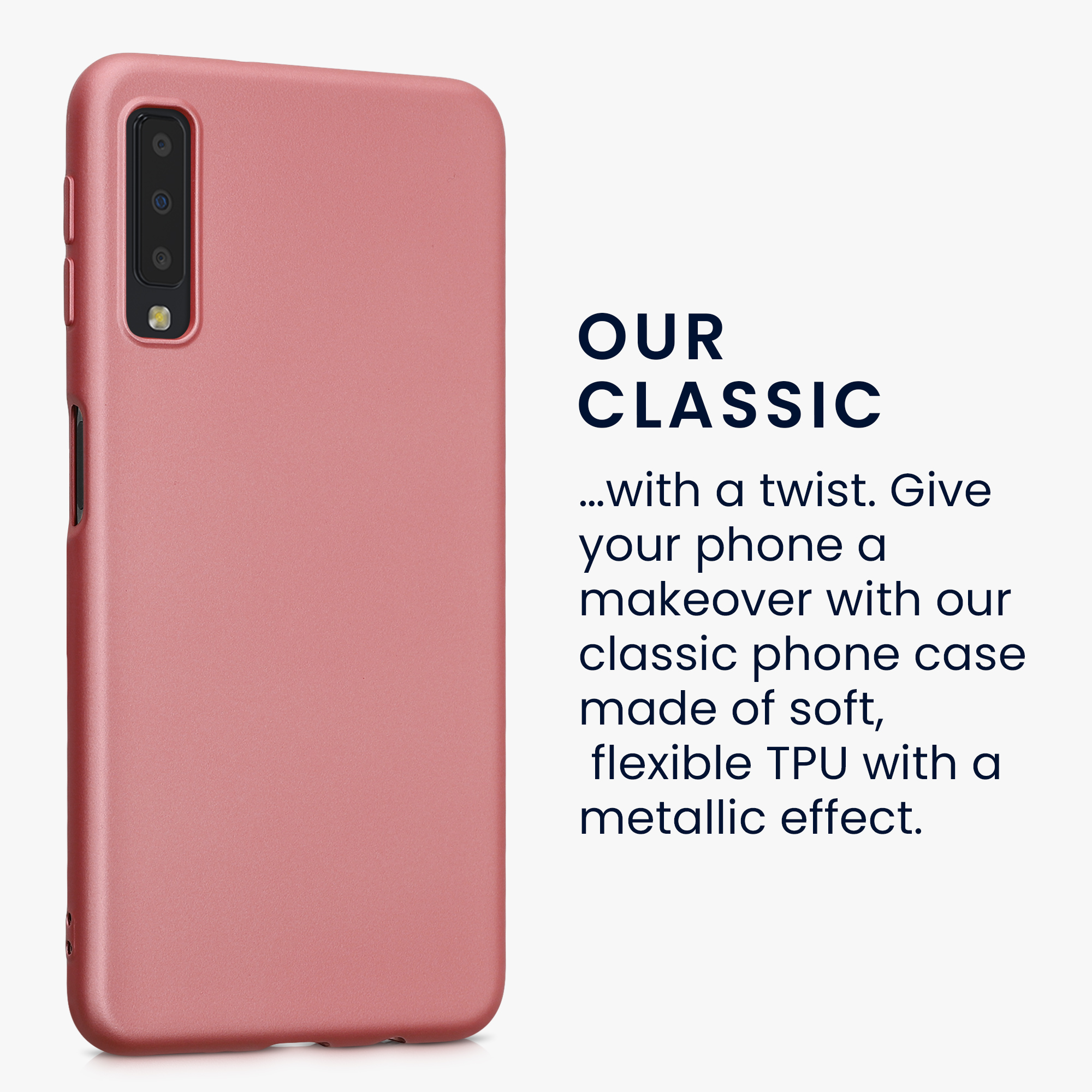 Metalický kryt na mobil Samsung Galaxy A7 (2018) kwmobile metalicky rose gold