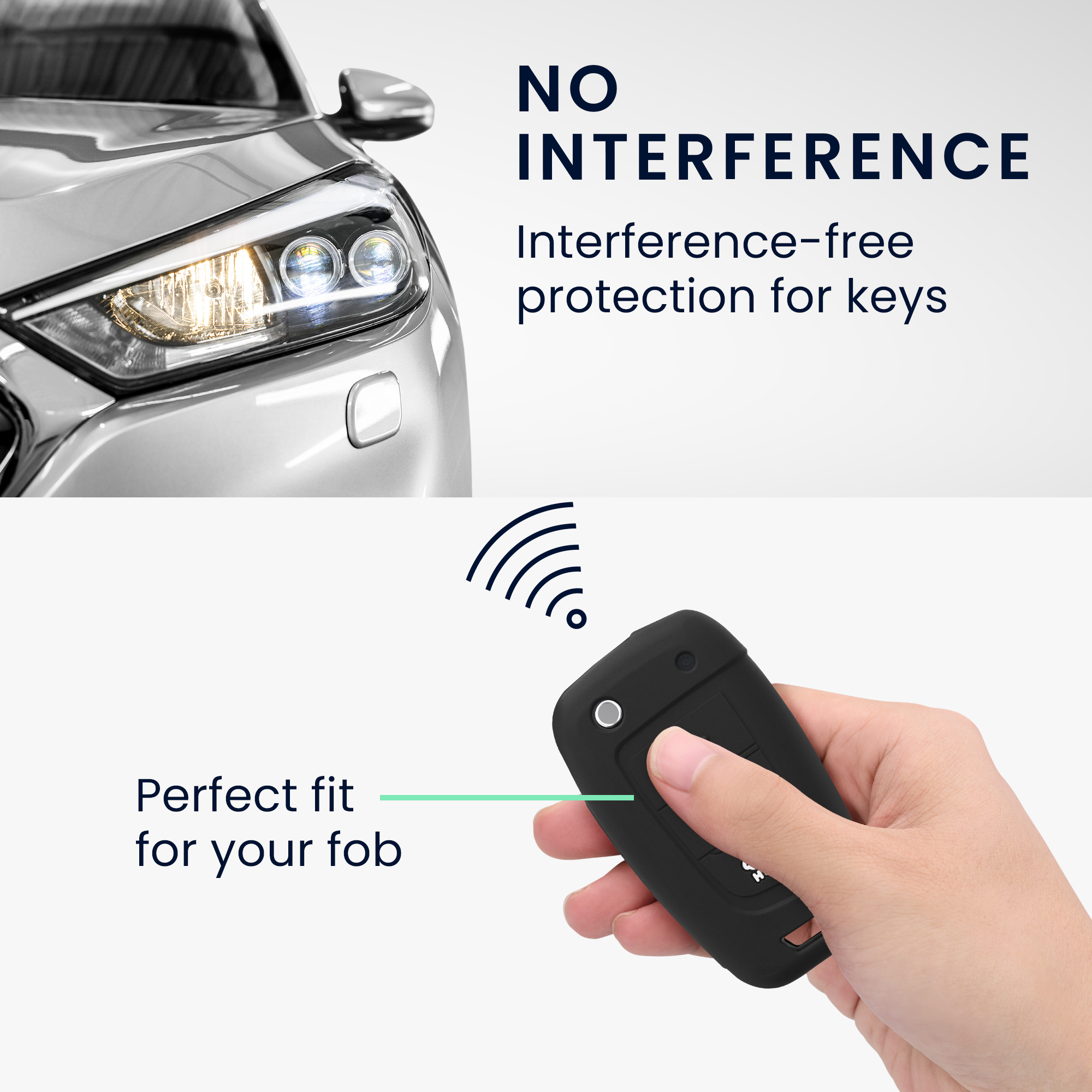 Pouzdro na klíč od auta kwmobile pro Hyundai 3 Button Car Flip Key - černá