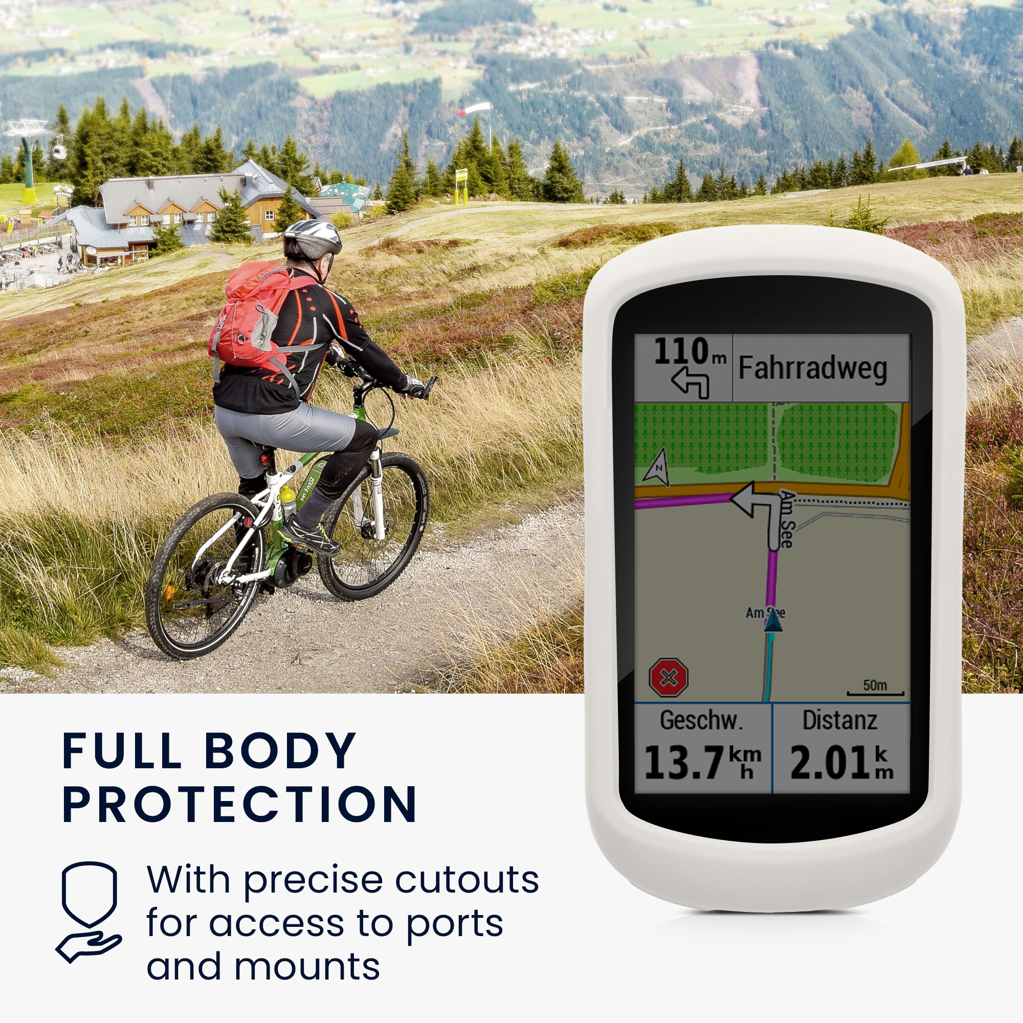 Silikonové pouzdro cyklo GPS Garmin Edge Explore kwmobile červená