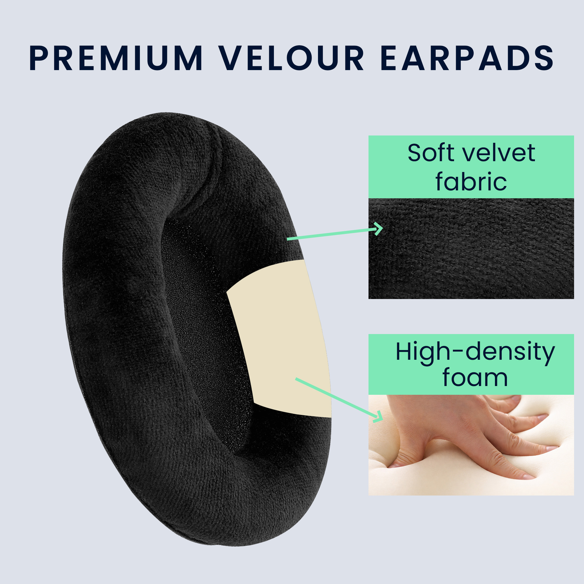 2x Náušníky na sluchátka kwmobile pro Sennheiser HD 559 / 569 / 599 Ear Pads - černá