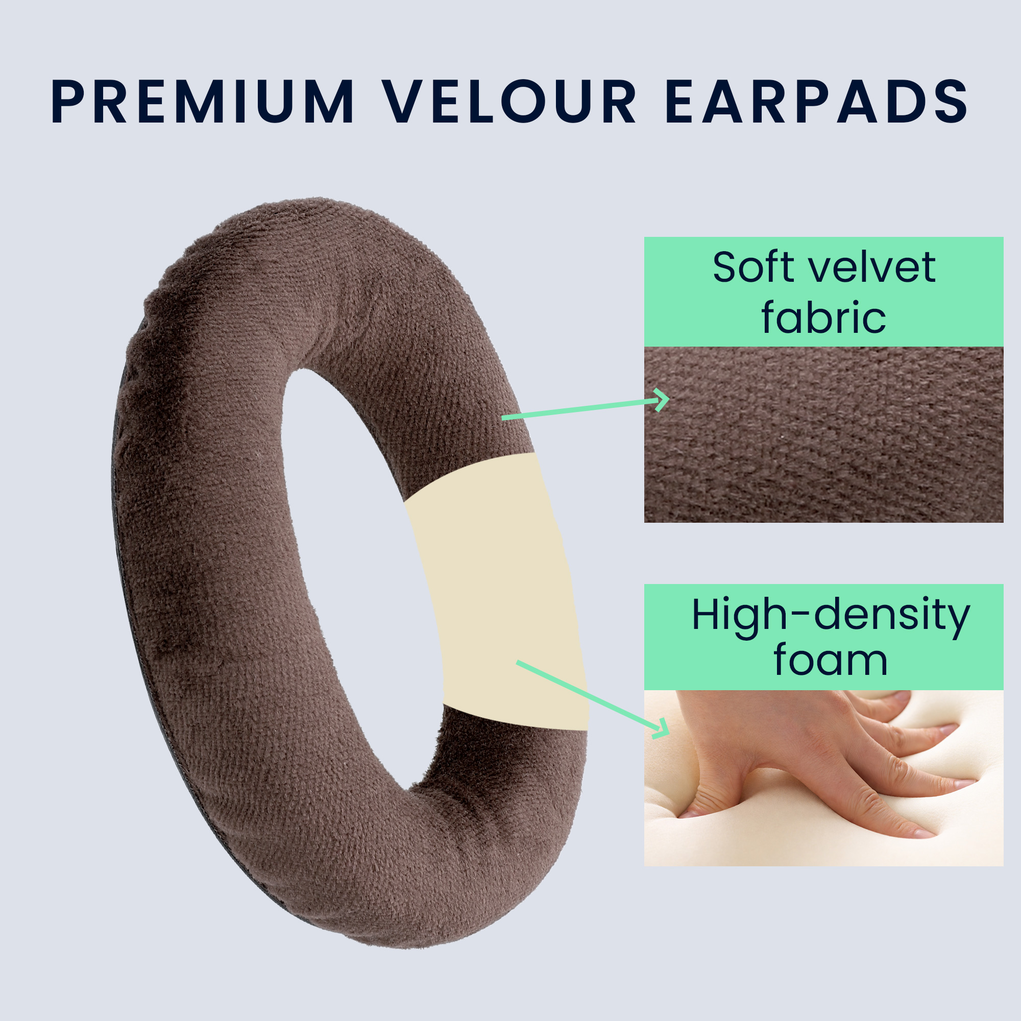 2x Náušníky na sluchátka kwmobile pro Sennheiser HD 559 / 569 / 599 Ear Pads - hnědá