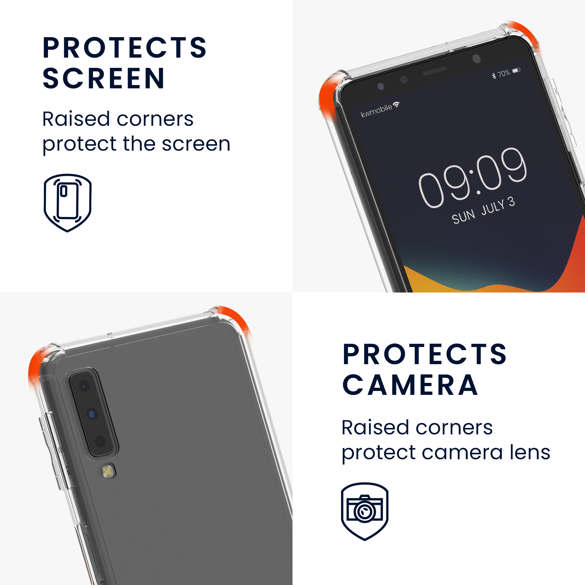 Crossbody kryt na mobil Samsung Galaxy A7 (2018) kwmobile transparentní