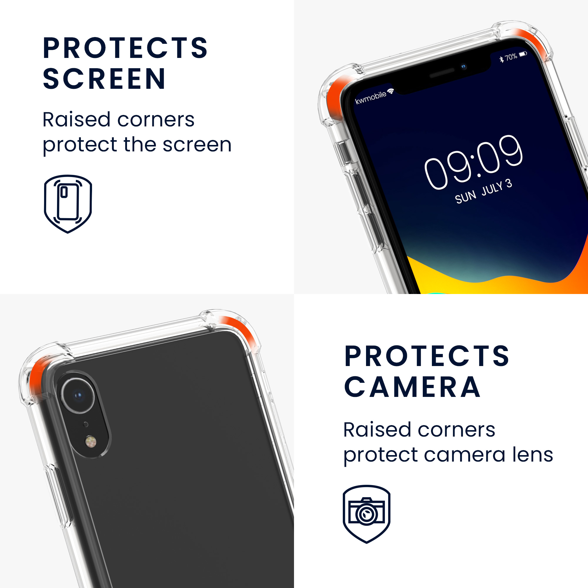 Crossbody kryt na mobil kwmobile pro Apple iPhone XR - tmavě růžová / čirá / fialová / žlutá