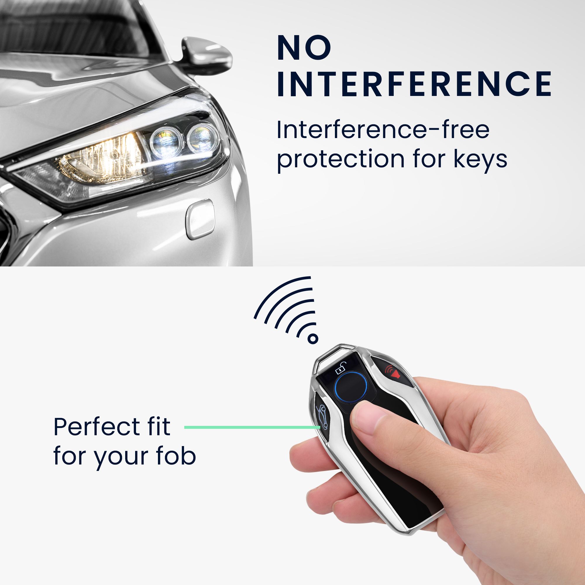 Tpu pouzdro na klíč od auta BMW Display Key Anti-Slip leskle stříbrné