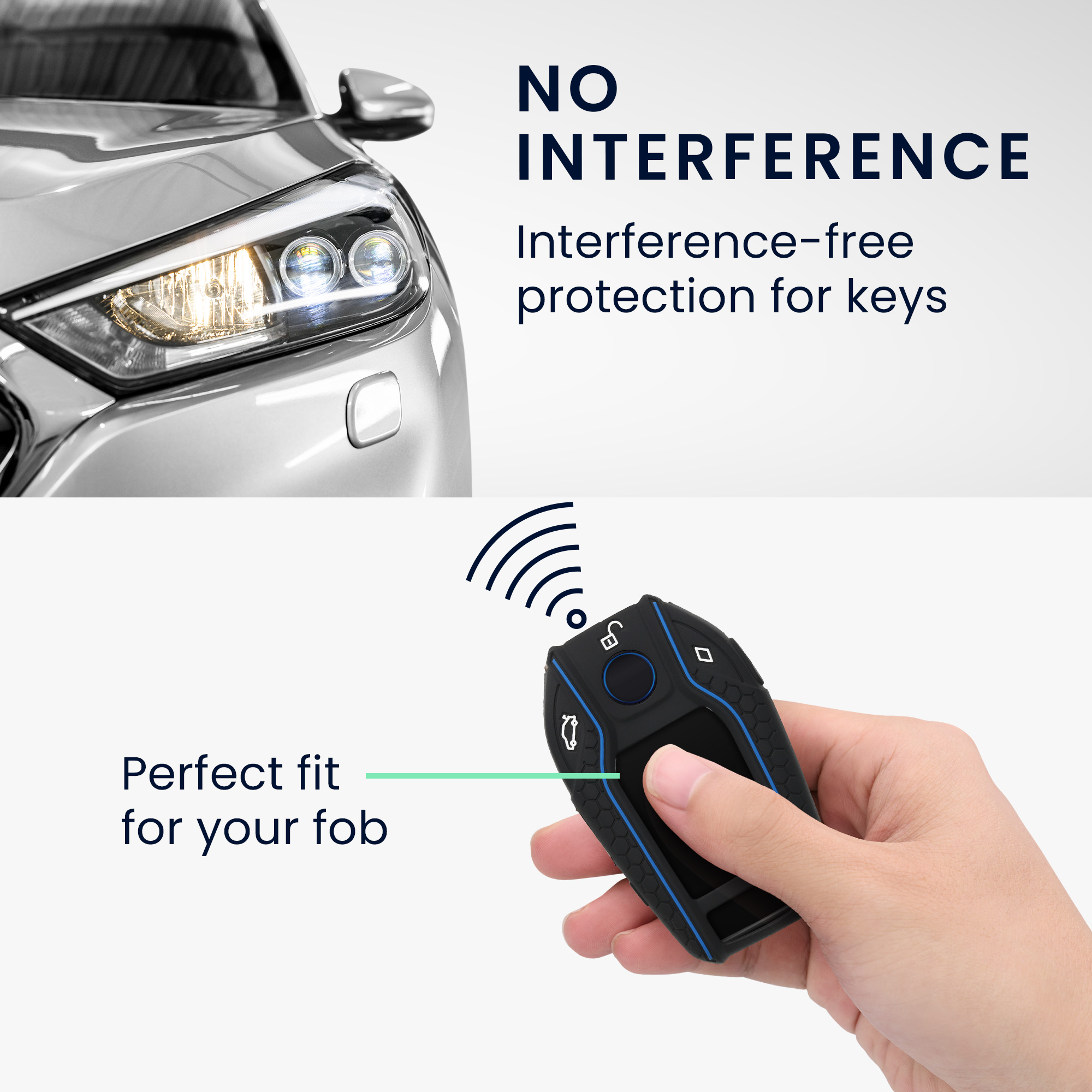 Tpu pouzdro na klíč od auta BMW Display Key Anti-Slip černo-modré