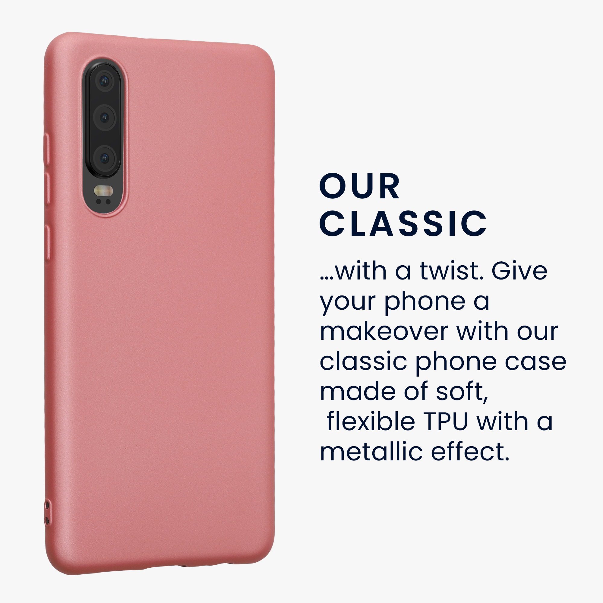 Kryt kwmobile Huawei P30, metalická růžově zlatá