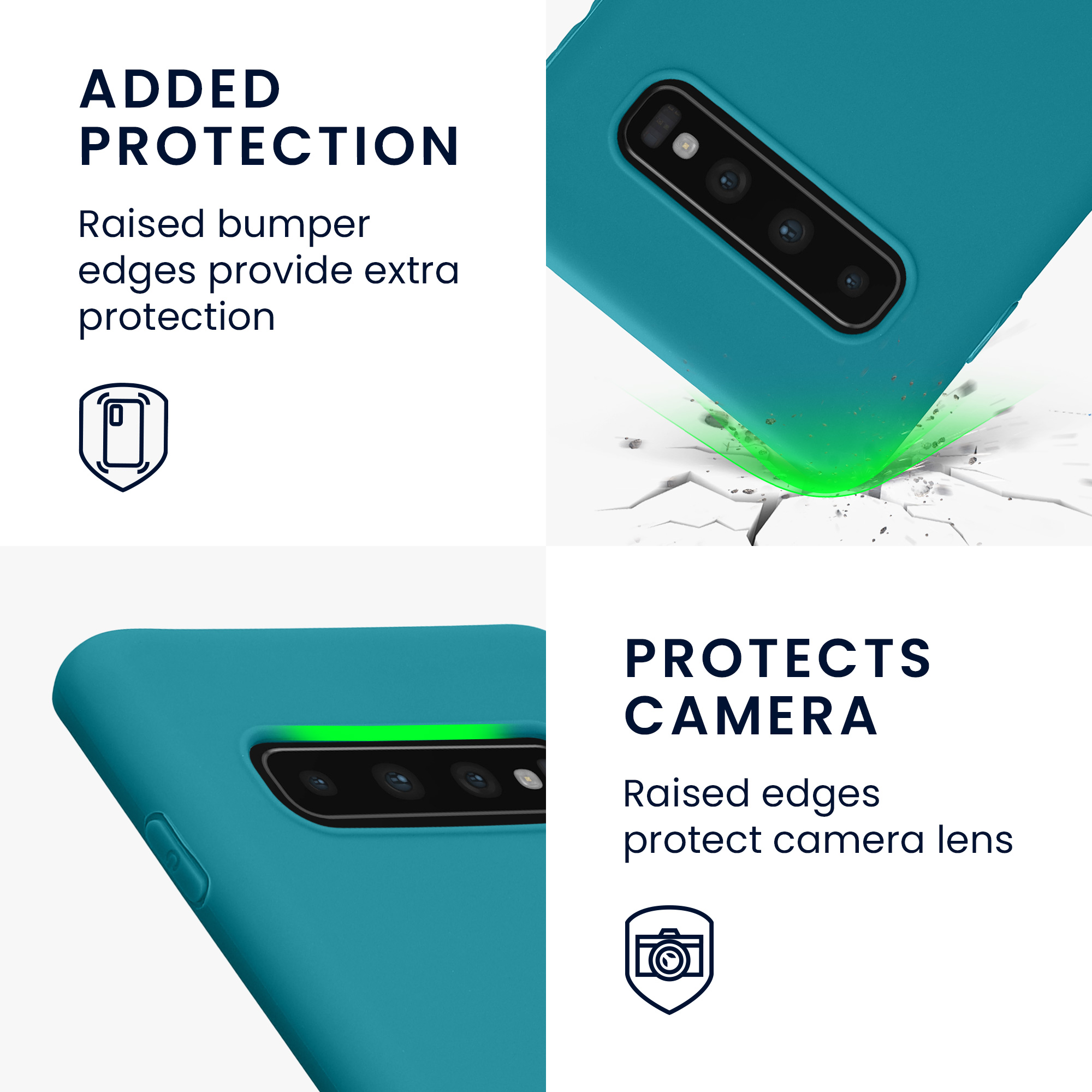 Kryt na mobil Samsung Galaxy S10 kwmobile TPU matně petrolejový