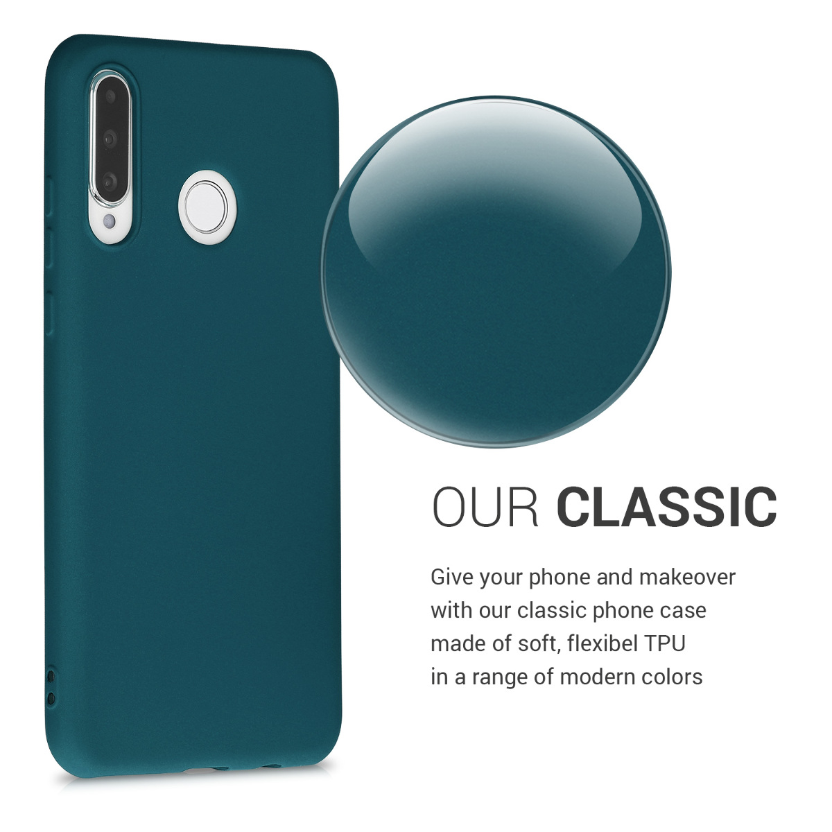 Kryt kwmobile Huawei P30 Lite, metalická petrolejová