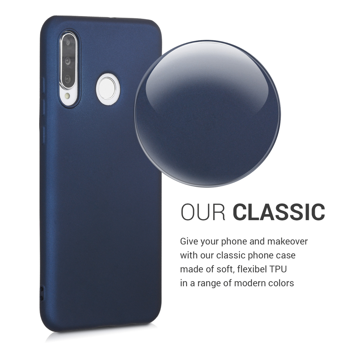 Kryt kwmobile Huawei P30 Lite, metalická tmavě modrá
