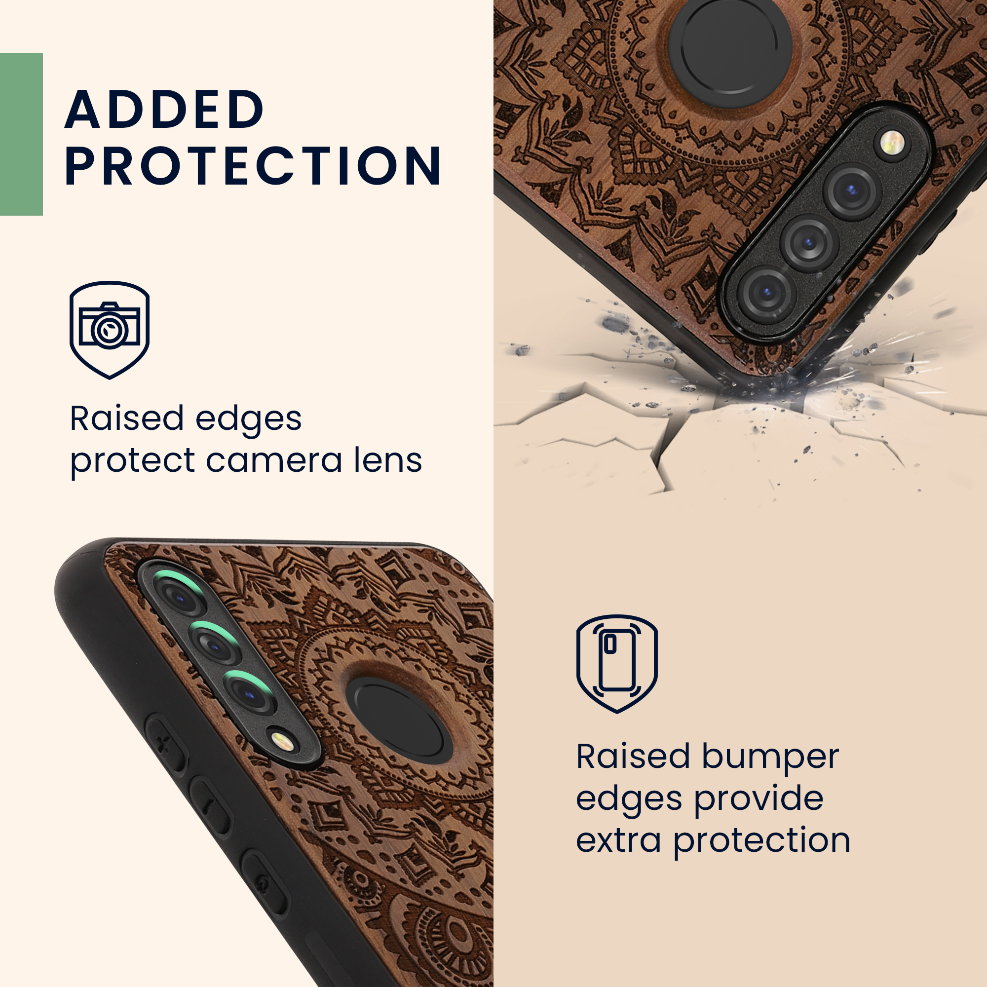 Dřevěný kryt kwmobile Huawei P30 Lite, tmavě hnědý