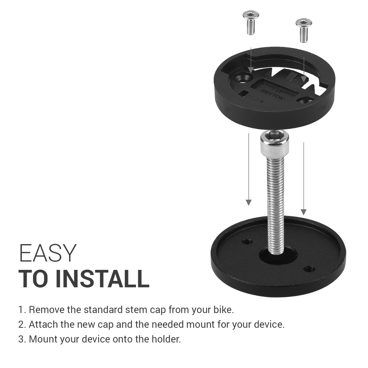 1x Držák na kolo kwmobile pro Garmin Edge / Bryton Rider / CatEye - Set of 1 Top Cap Mounts for Bike GPS Navigation