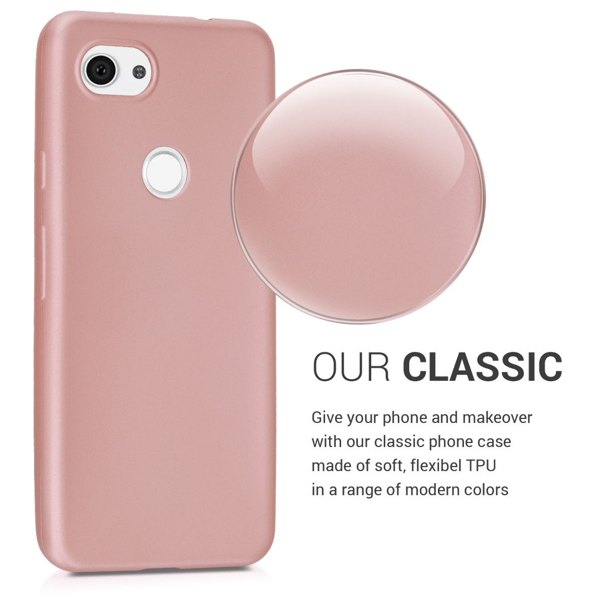 Zadní kryt kwmobile pro Google Pixel 3a - metalická růžově zlatá