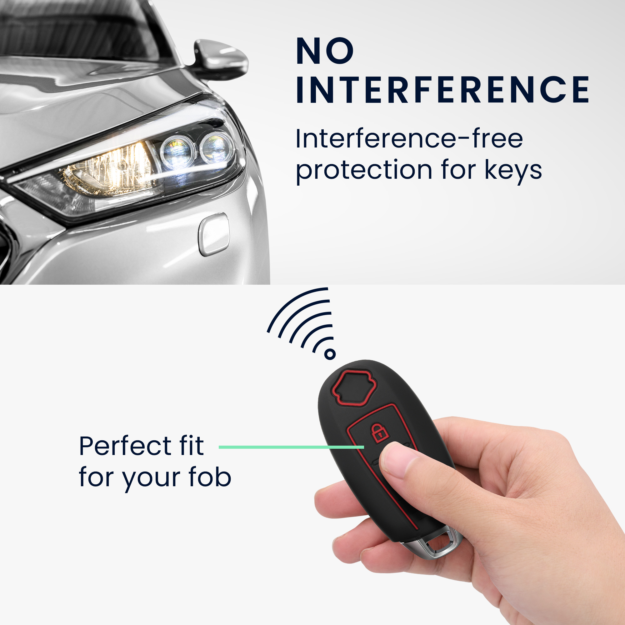 Pouzdro na klíč od auta Suzuki Sport 2 Button Car Key kwmobile - černá / červená