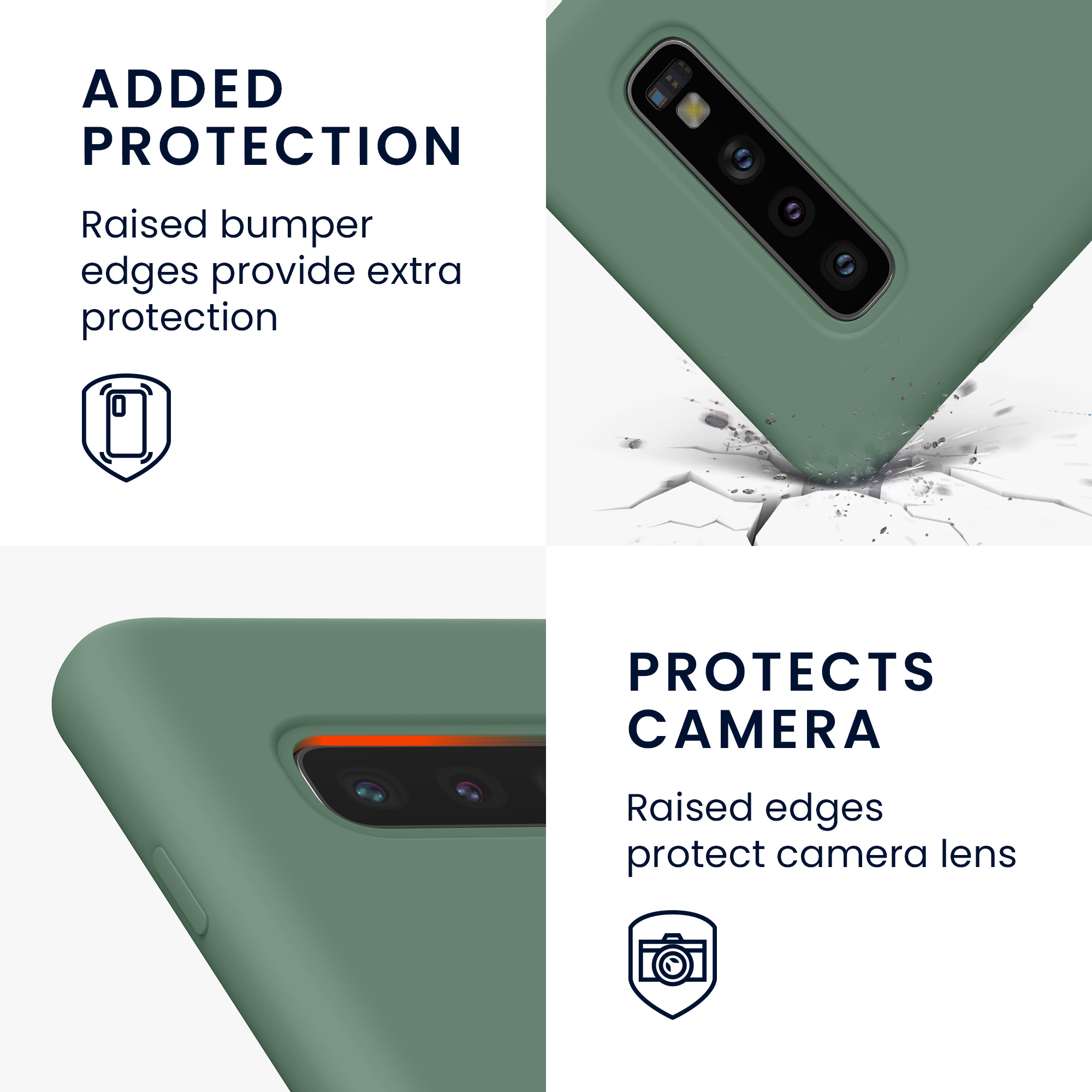Kryt na mobil Samsung Galaxy S10 kwmobile TPU lesně zelený