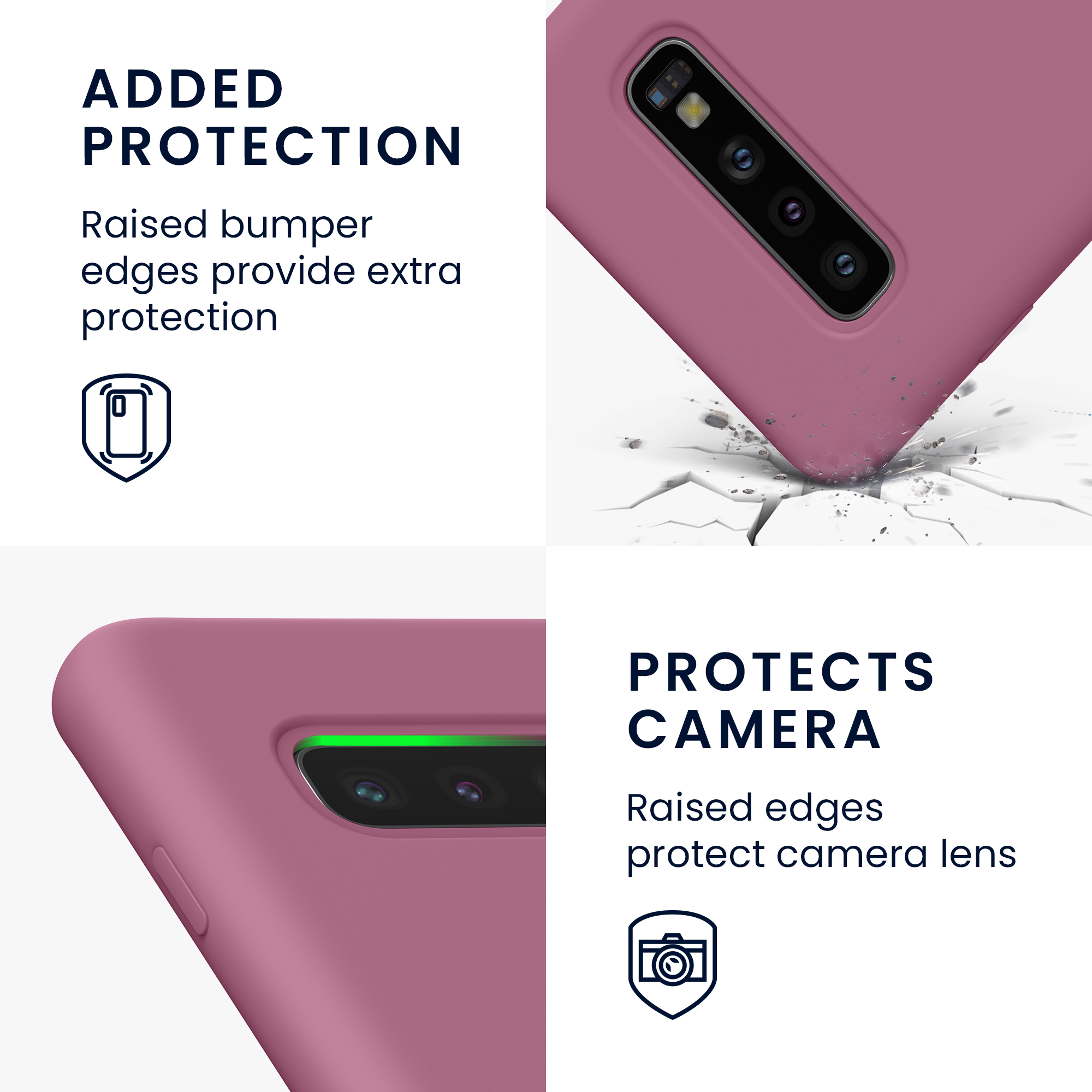 Kryt na mobil Samsung Galaxy S10 kwmobile TPU tmavě růžový