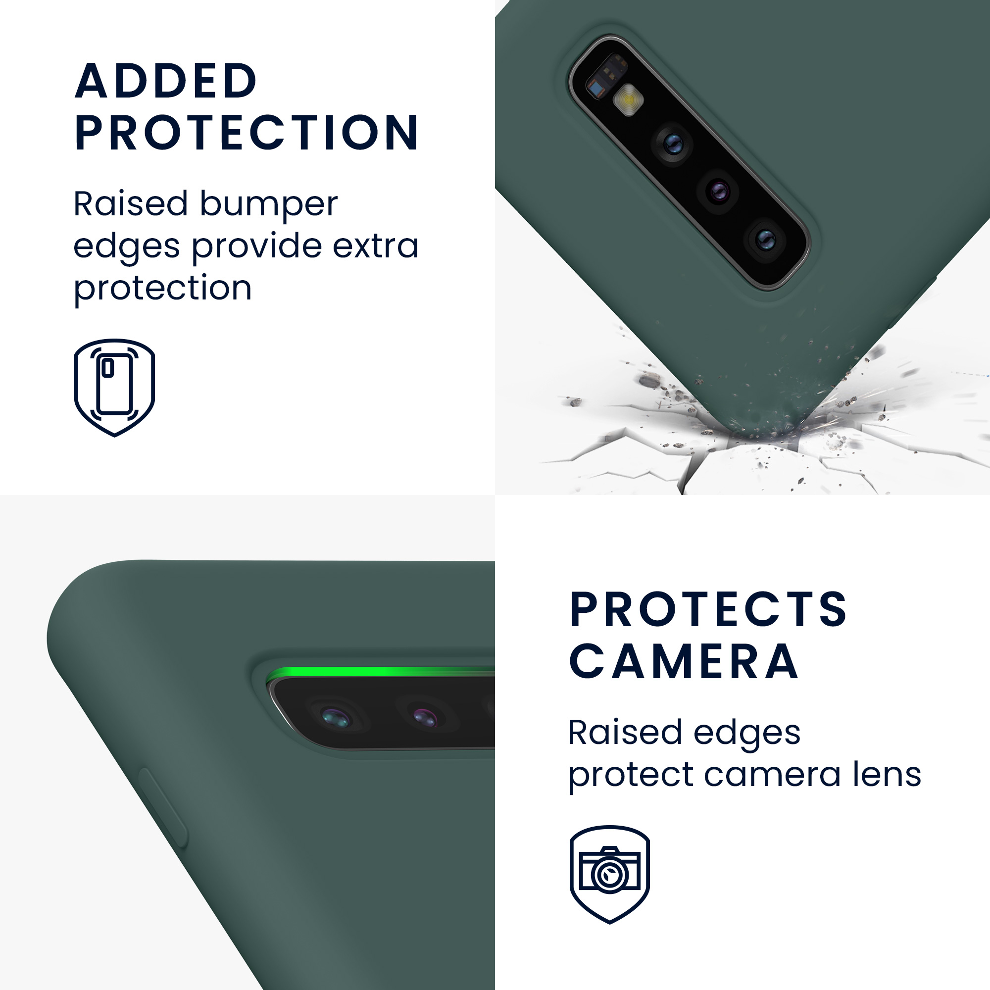 Kryt na mobil Samsung Galaxy S10 kwmobile TPU mechově zelený