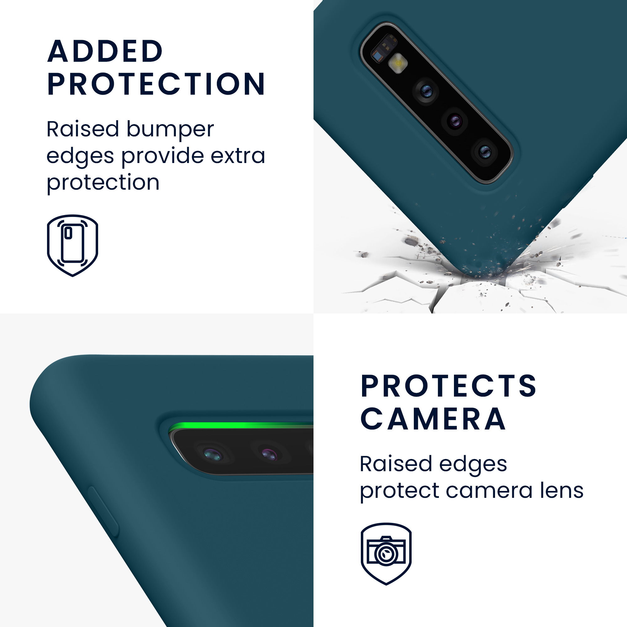 Kryt na mobil Samsung Galaxy S10 kwmobile TPU matně petrolejový