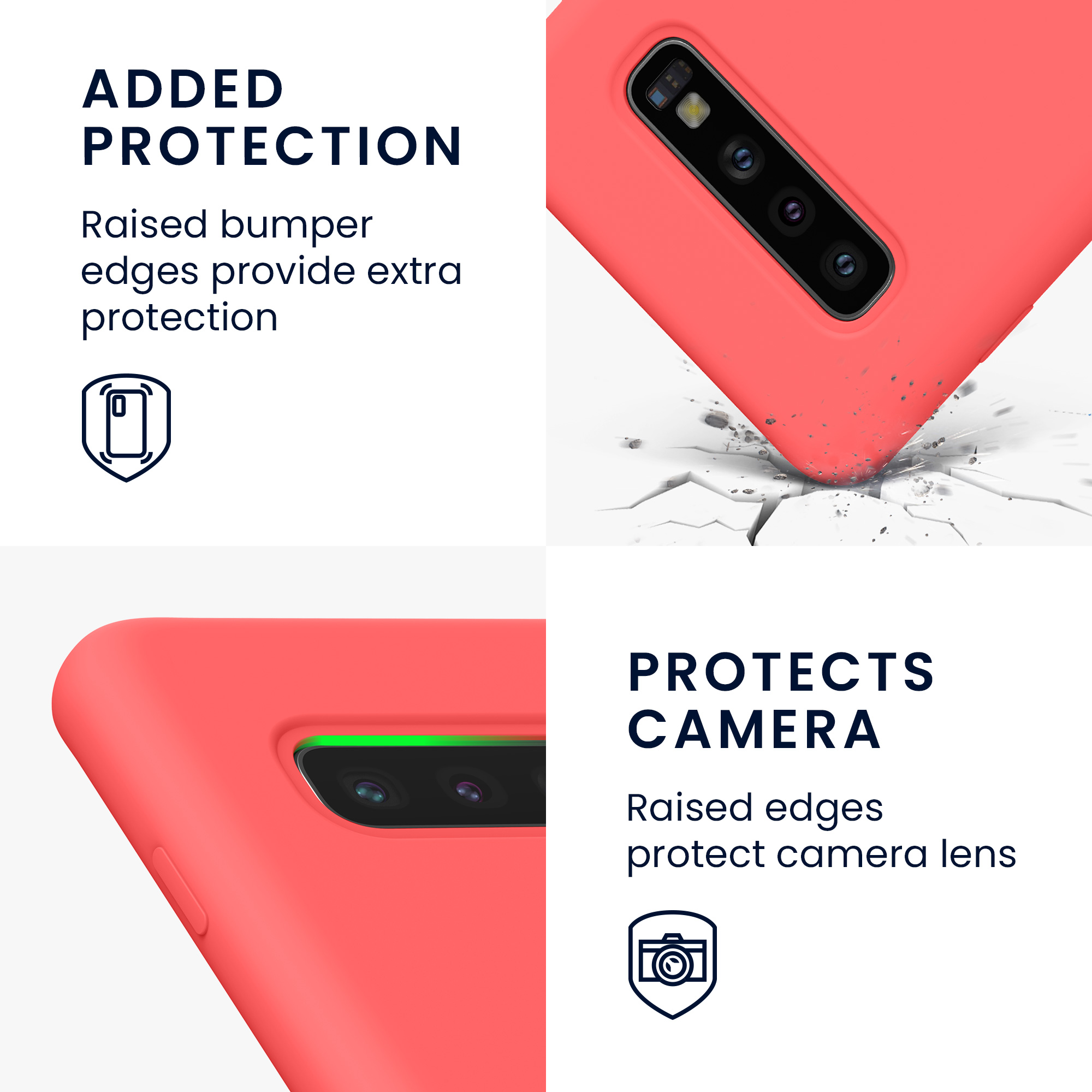 Kryt na mobil Samsung Galaxy S10 kwmobile TPU neonově korálový